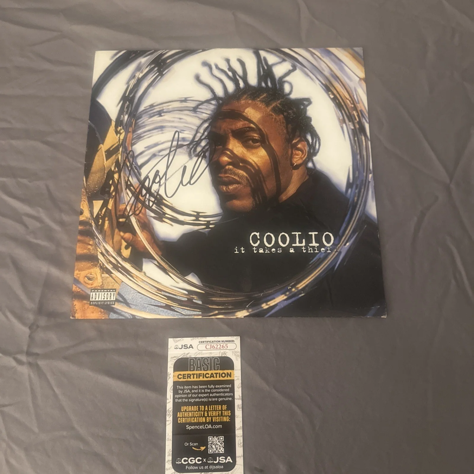 COOLIO It Takes A Thief SIGNED Autographed Vinyl JSA Certified, image 3