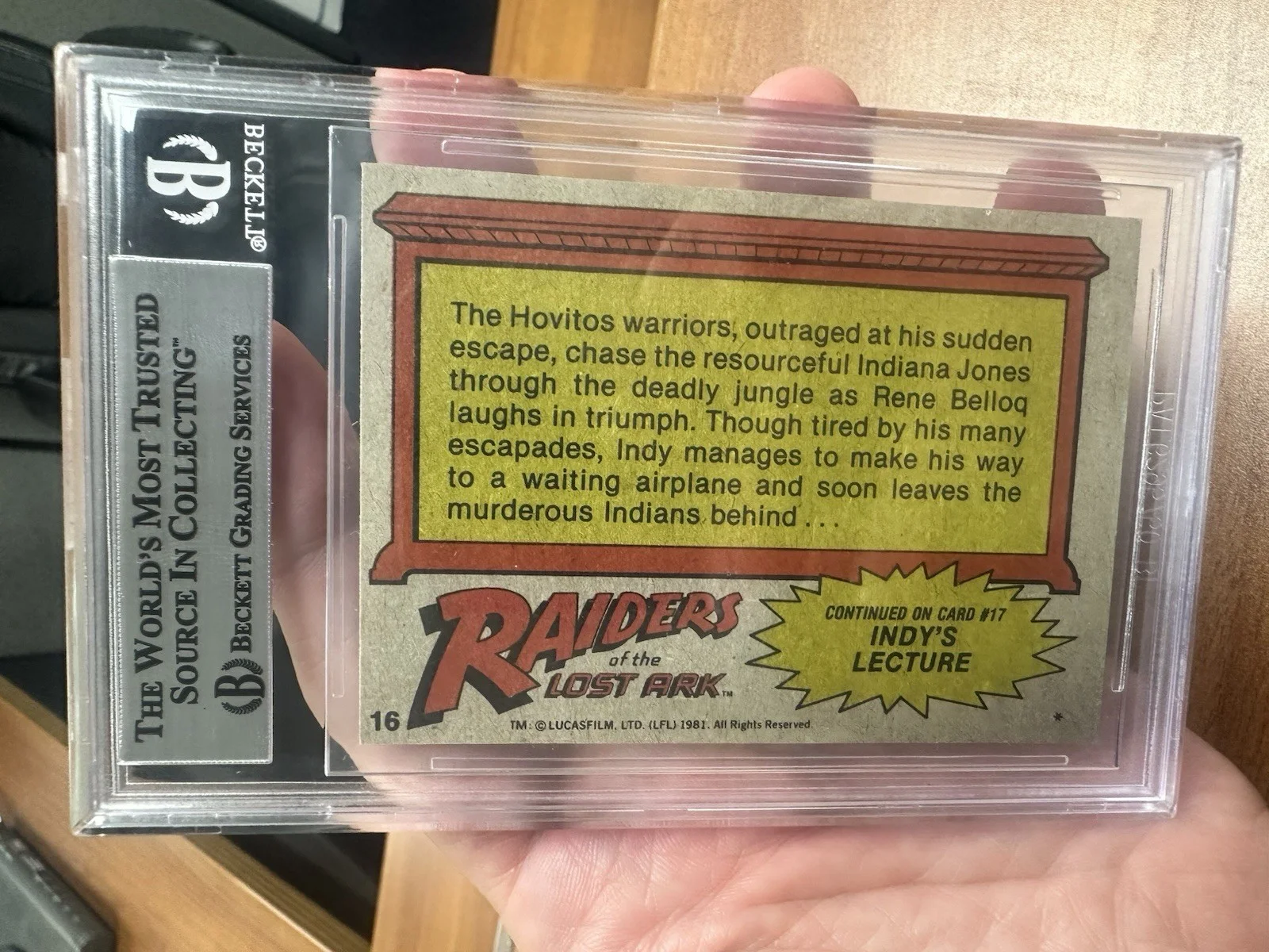 Beckett coa Topps Trading Card Slab Signed Fred Sorenson Raiders Lost Ark, image 2