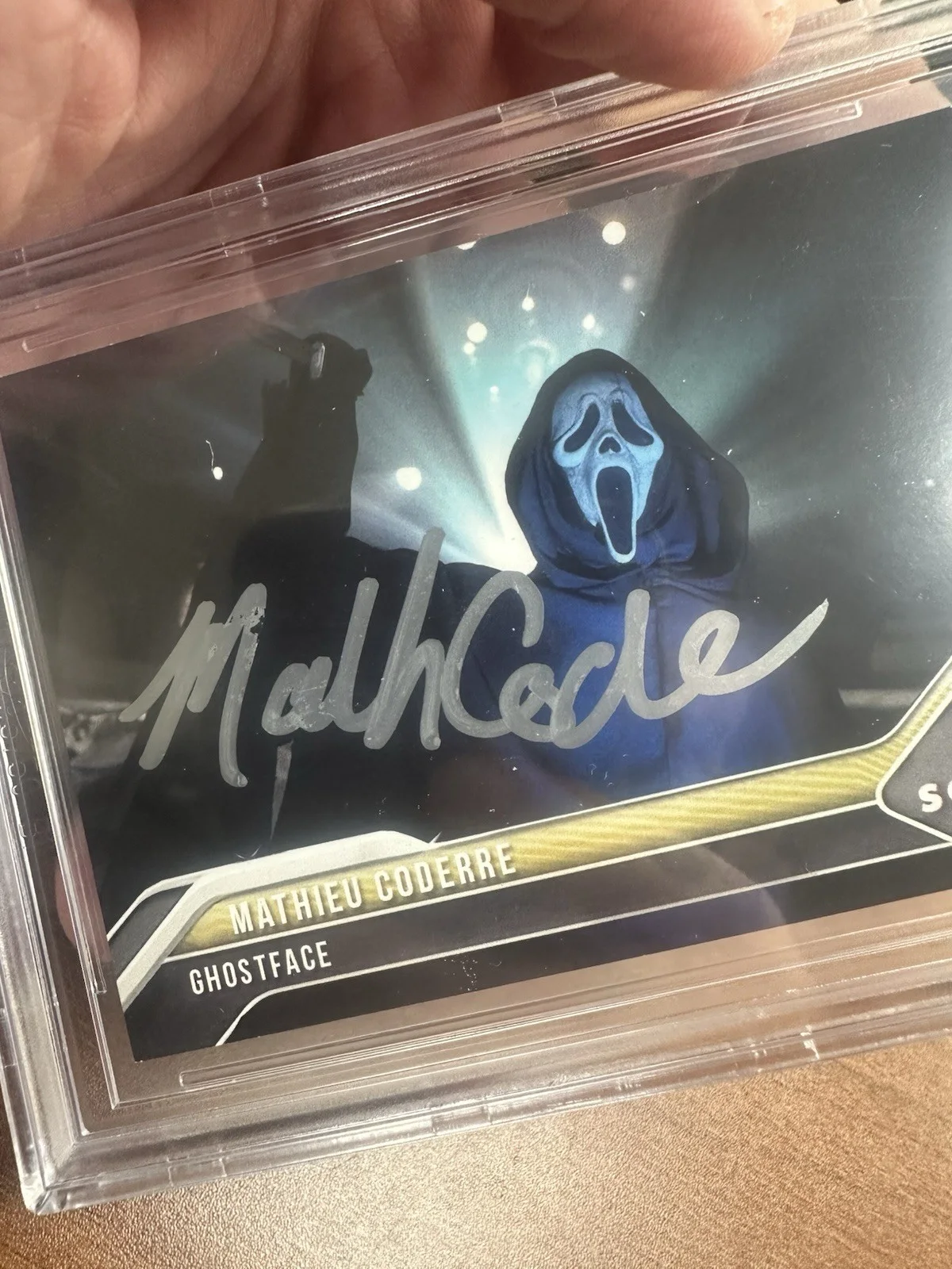 Beckett coa Custom Trading Card Slab Signed Mathieu Coderre Scream 6 Ghostface, image 2