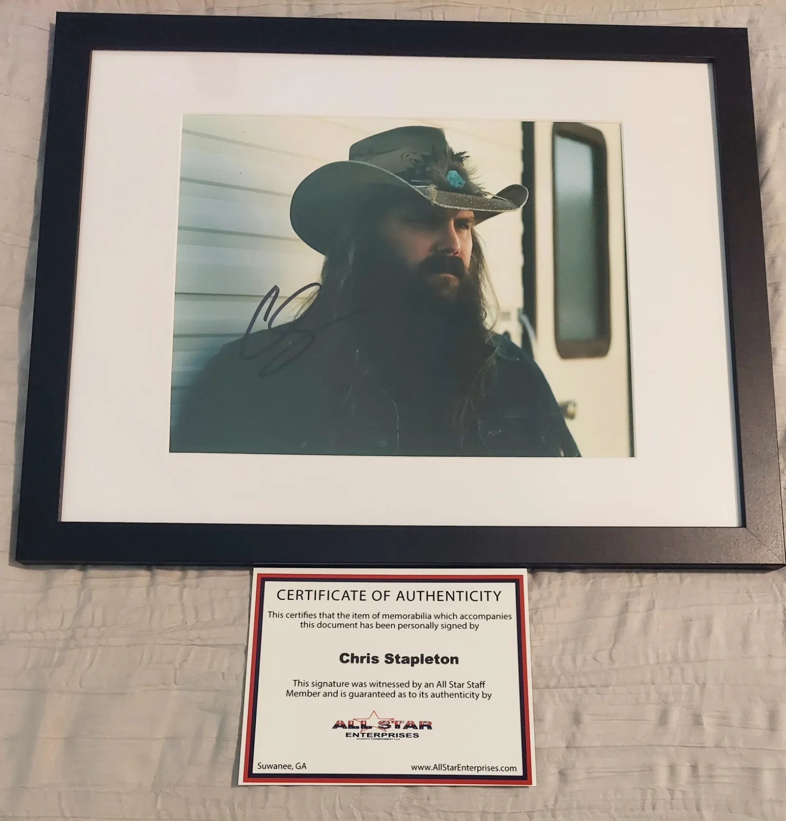 Chris Stapleton Autographed 8x10 Photo Framed In 11x14 With COA, image 3