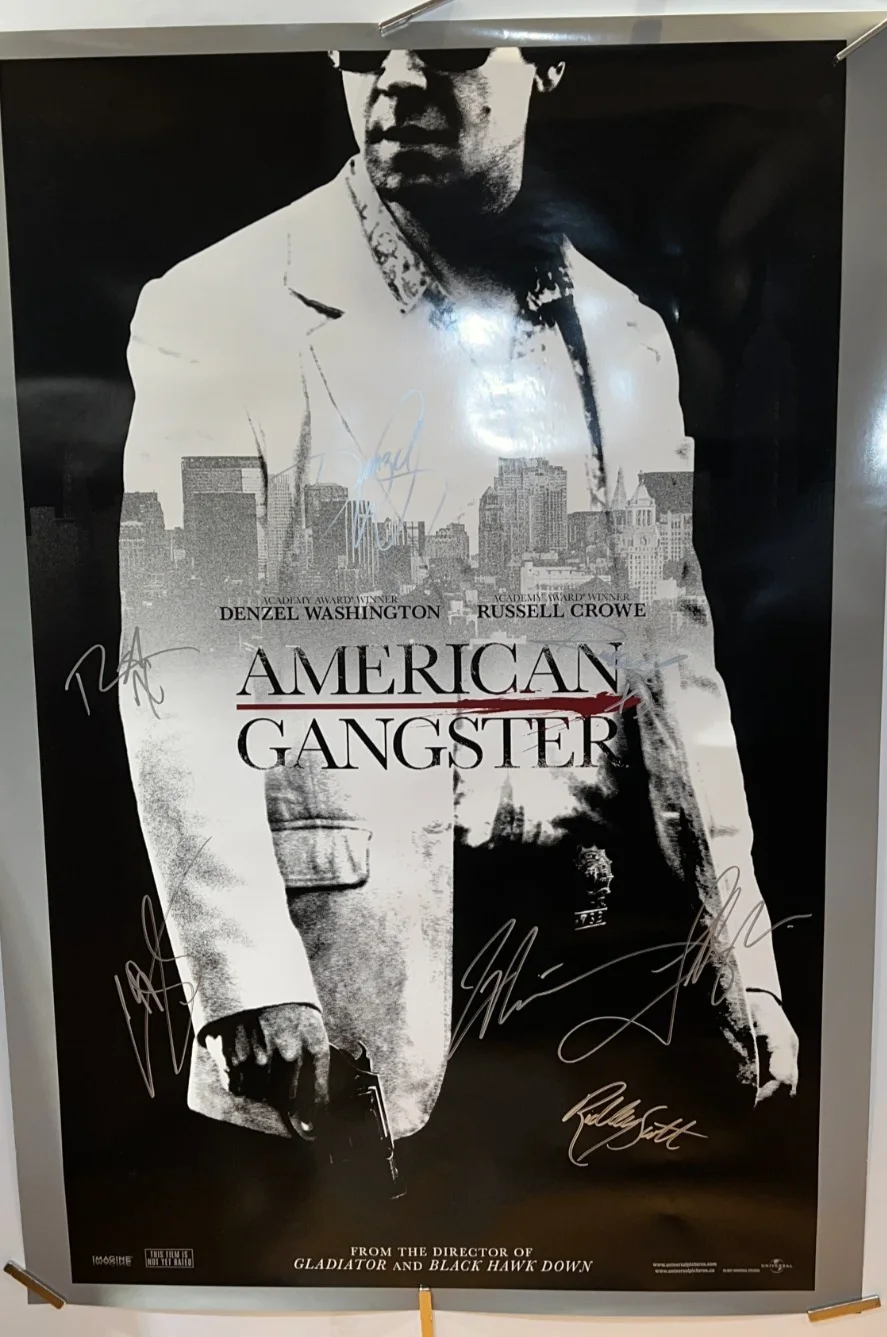 Denzel Washington, RZA, Ridley Scott, Josh Brolin, T.I. Cuba Good — AMERICAN GANGSTER SIGNED ORIGINAL ONE SHEET POSTER 27X40 ENTIRE MAIN CAST w COA, изображение 2