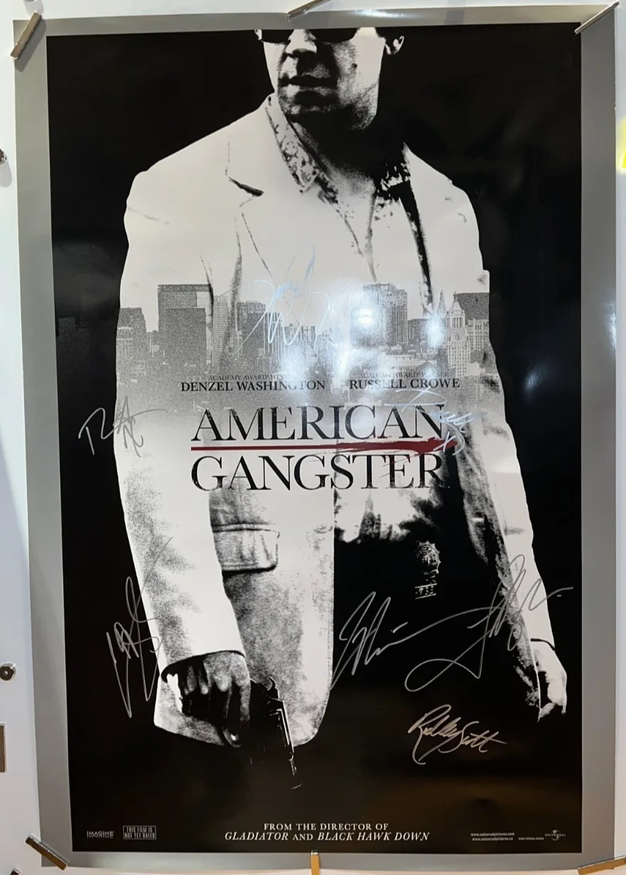 Denzel Washington, RZA, Ridley Scott, Josh Brolin, T.I. Cuba Good — AMERICAN GANGSTER SIGNED ORIGINAL ONE SHEET POSTER 27X40 ENTIRE MAIN CAST w COA, изображение 4