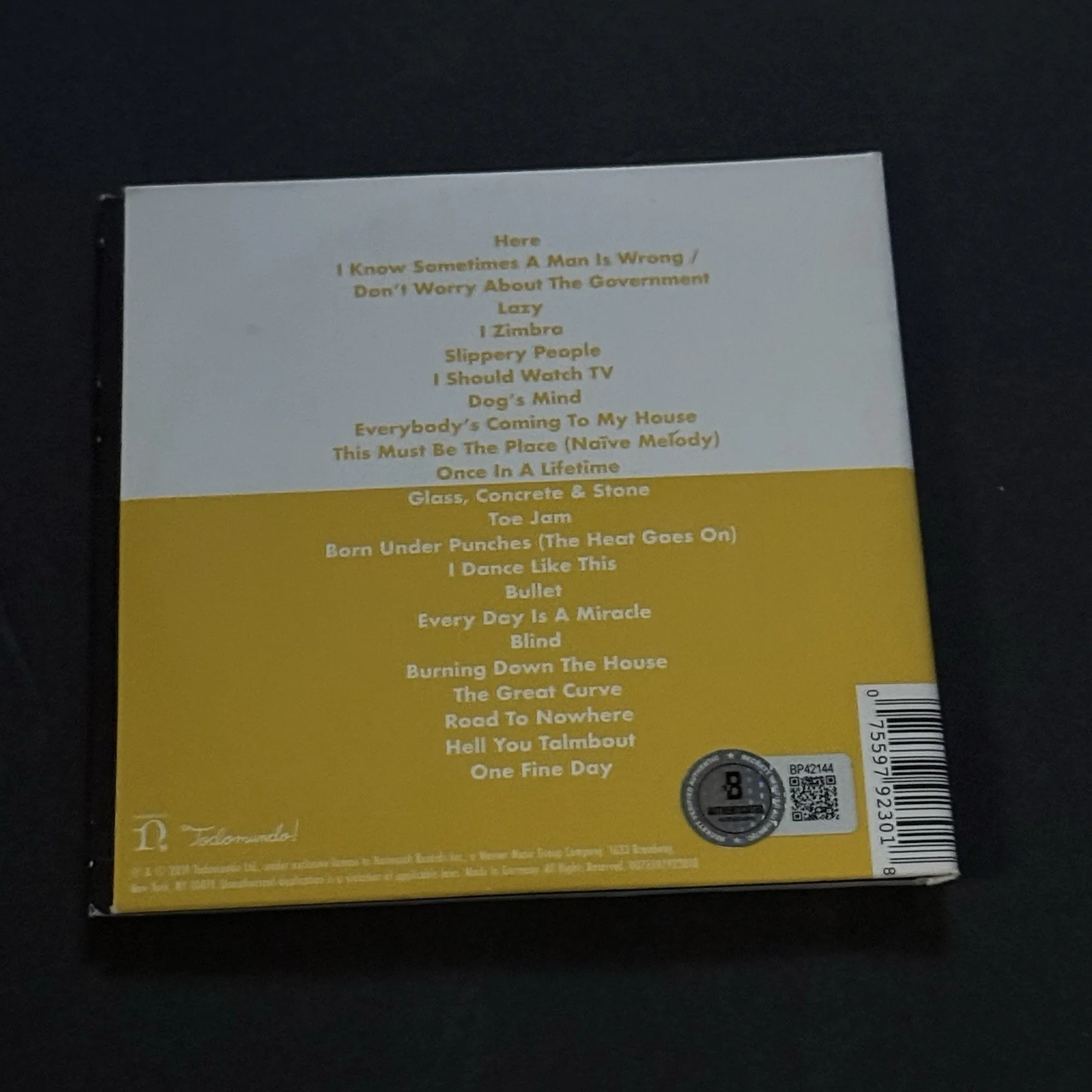 David Byrne Signed American Utopia Broadway CD Beckett BAS, image 2