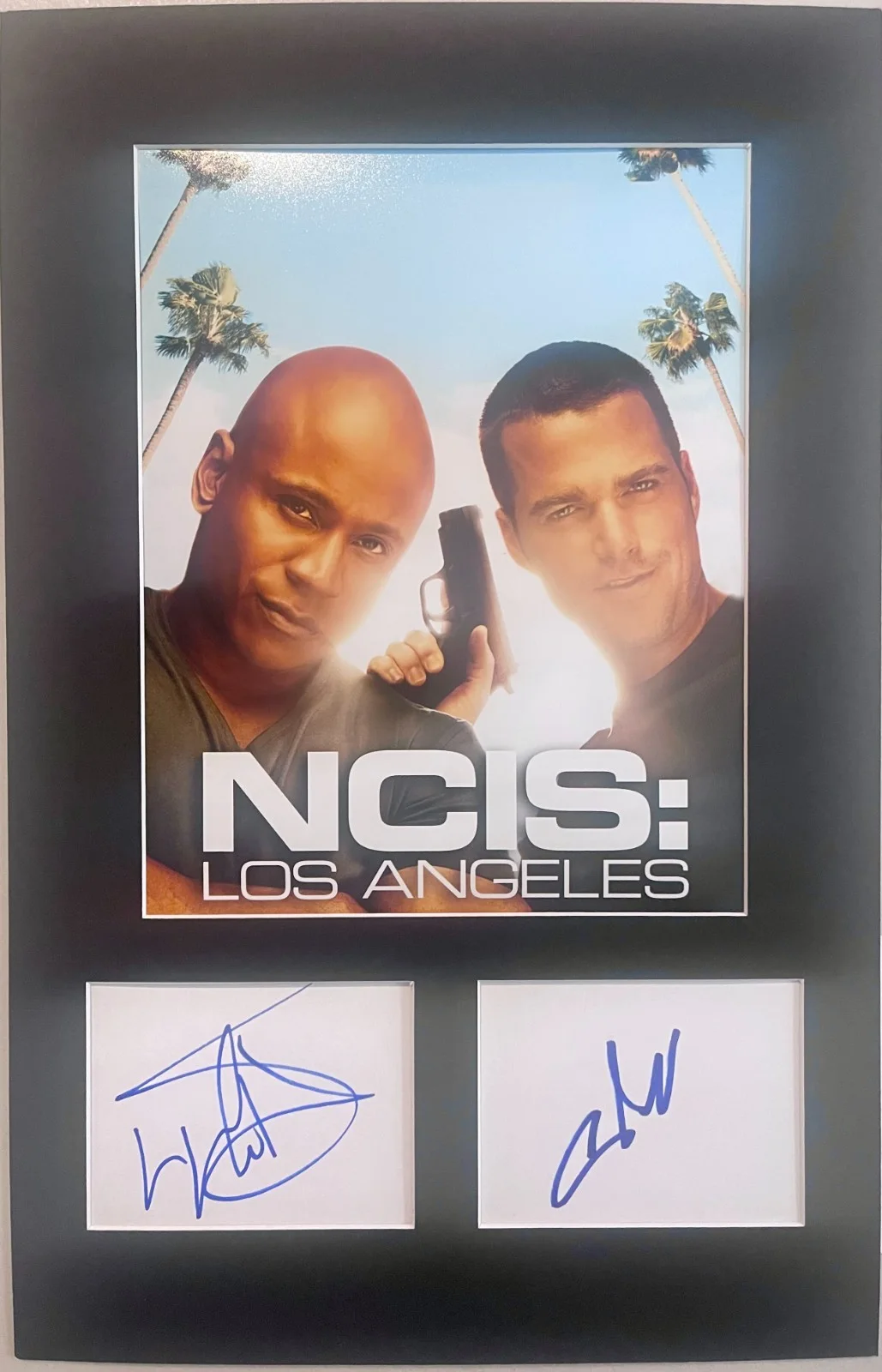 LL COOL J AND CHRIS O'DONNELL — NCIS: Los Angeles matted signed index card with photo 11x17 #1 LL Cool J Chris