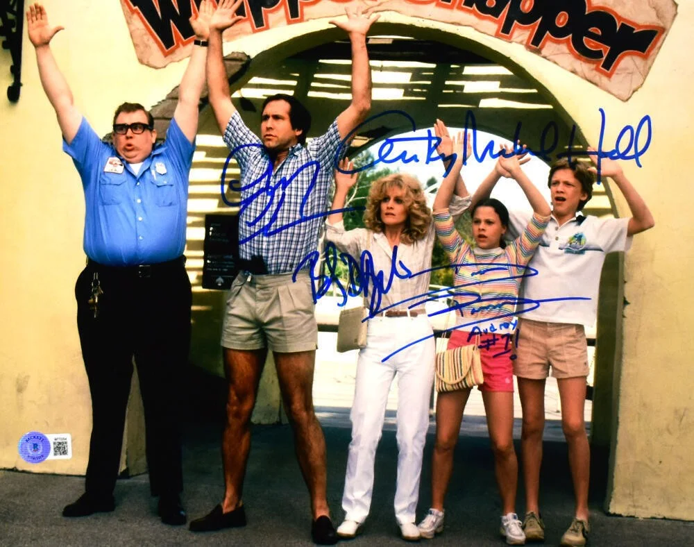 Chevy Chase Anthony Micahel Hall Beverly D Angelo Dana B — Chase Anthony M. Hall Barron Angelo Autographed 11X14 Vacation Photo #1-Beckett