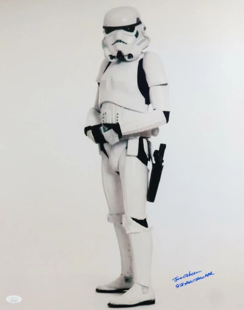 Joe Gibson — Joe Gibson Signed Sideways Full Body 16x20 Photo w/Stormtrooper - JSA Auth *Blue