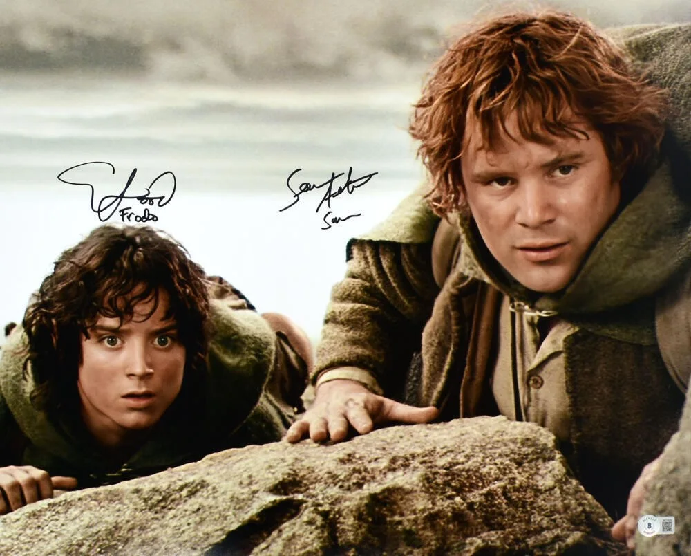 Sean Astin Elijah Wood — Sean Astin Elijah Wood Signed Lord of the Rings 16x20 Photo w/Sam, Frodo-Beckett