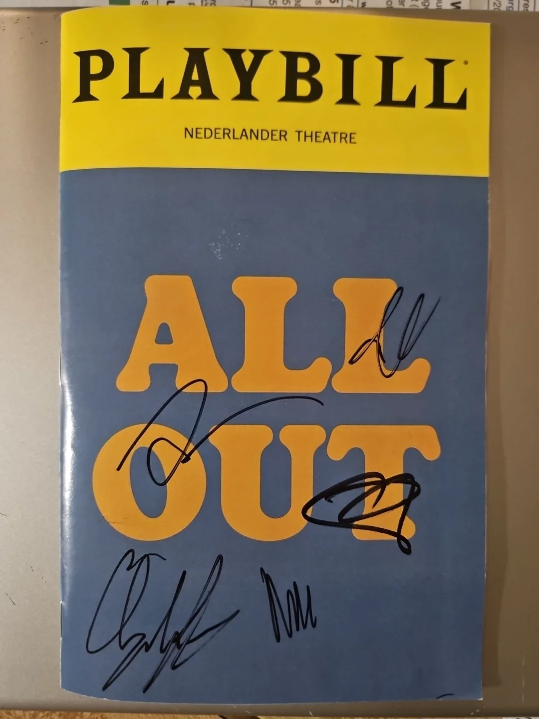 Ike Barinholtz, Eric Andre, Abbi Jabobson, Ben Schwartz — All Out Signed Playbill- Barinholtz, Eric Andre, Abbi Jabobson, Ben Schwartz ⁵