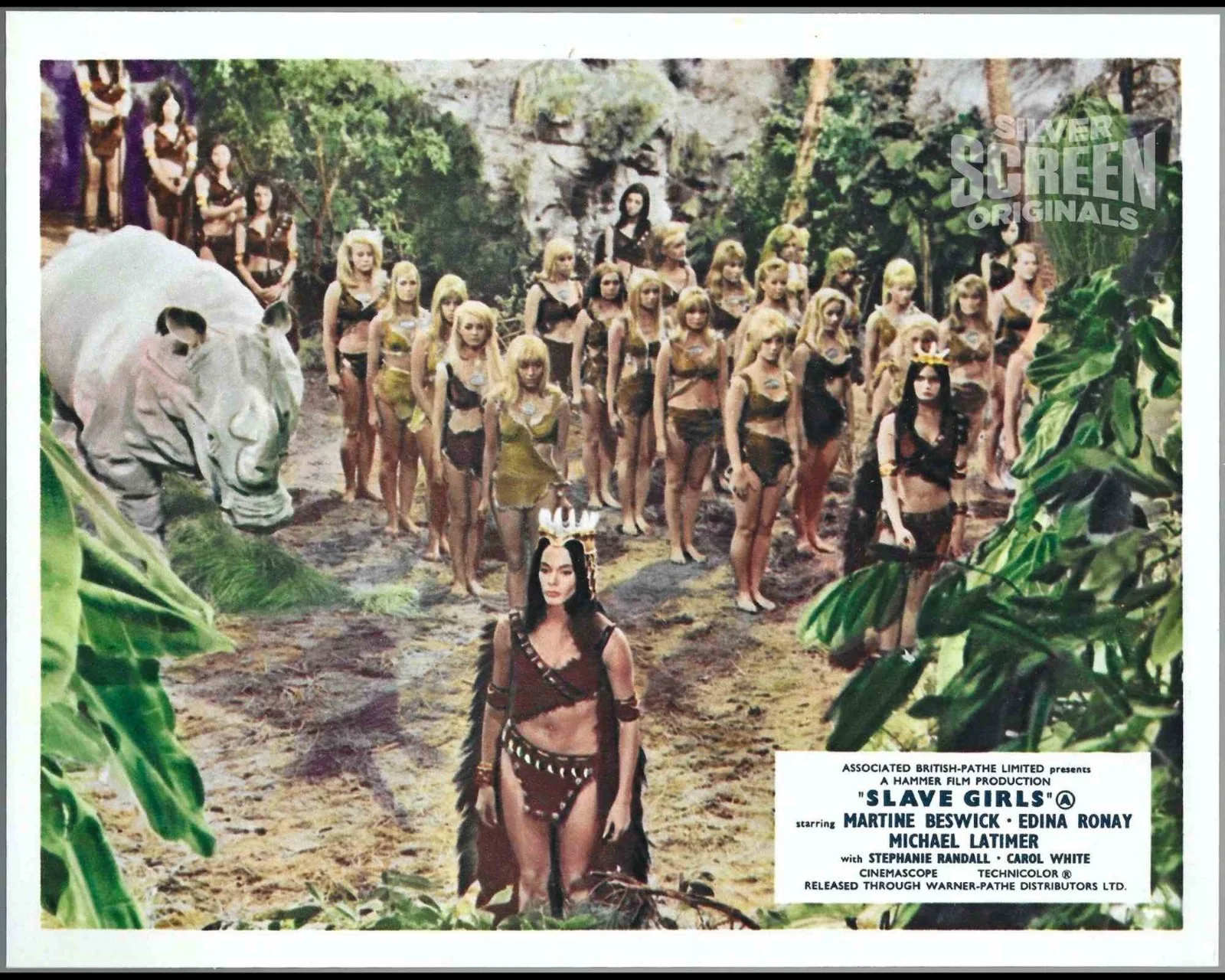 Slave Girls 8x ORIGINAL UK FOH Lobby Cards HAMMER Martine Beswick 1967, изображение 2