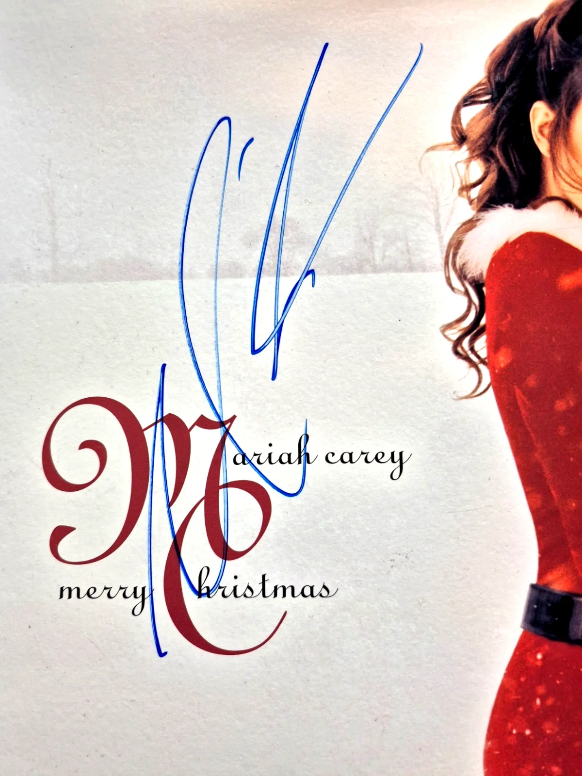 MARIAH CAREY SIGNED AUTOGRAPHED MERRY CHRISTMAS MC ALBUM VINYL RARE PSA COA, изображение 3