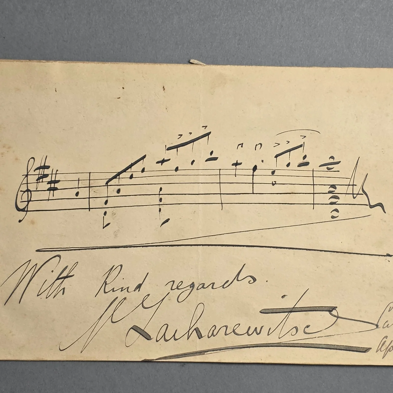 Signed - Michael Zachrewitsch autograph with Musical Score quotation Zacharevich, image 4