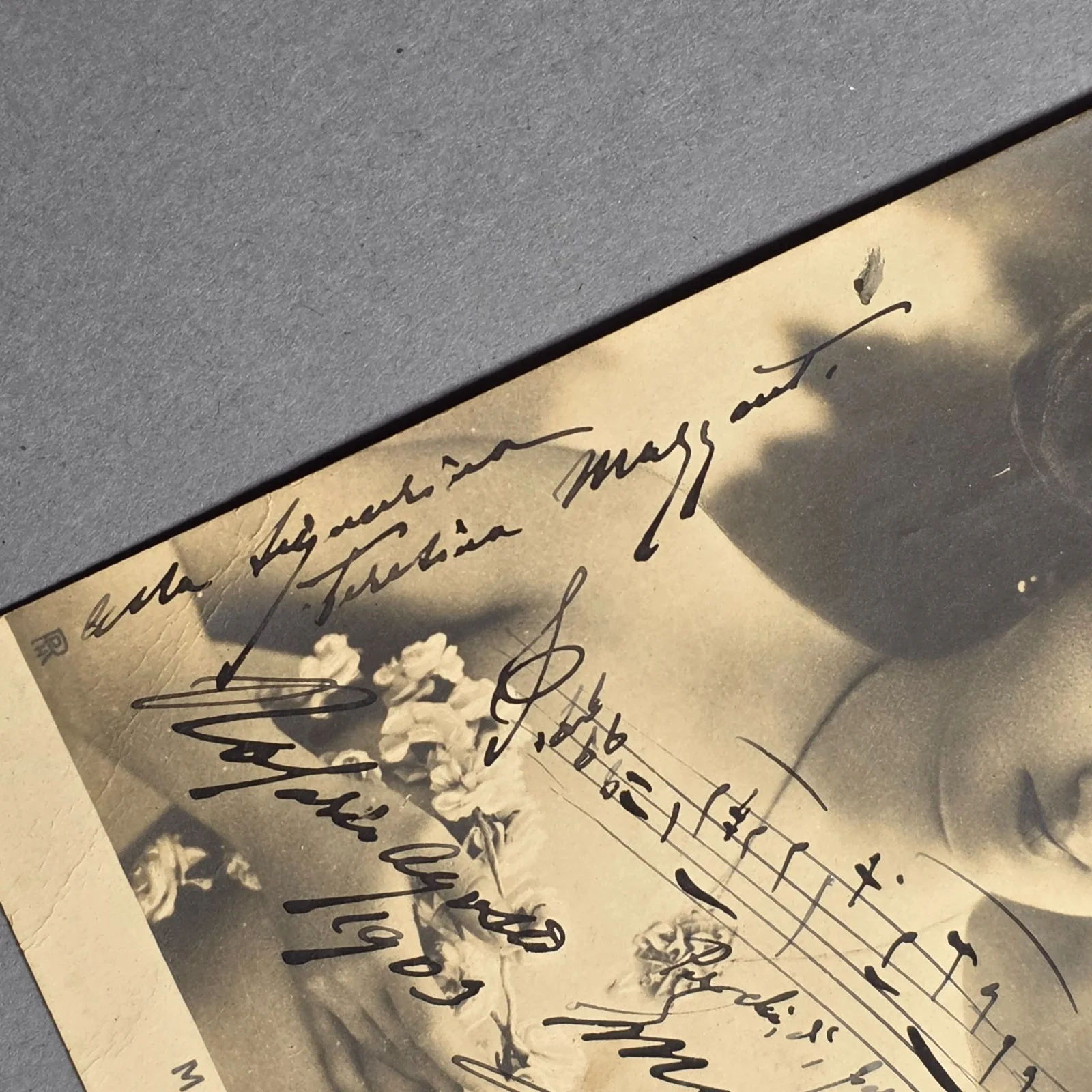 Signed - Edoardo Mascheroni autograph on postcard w Musical score - Composer, image 3