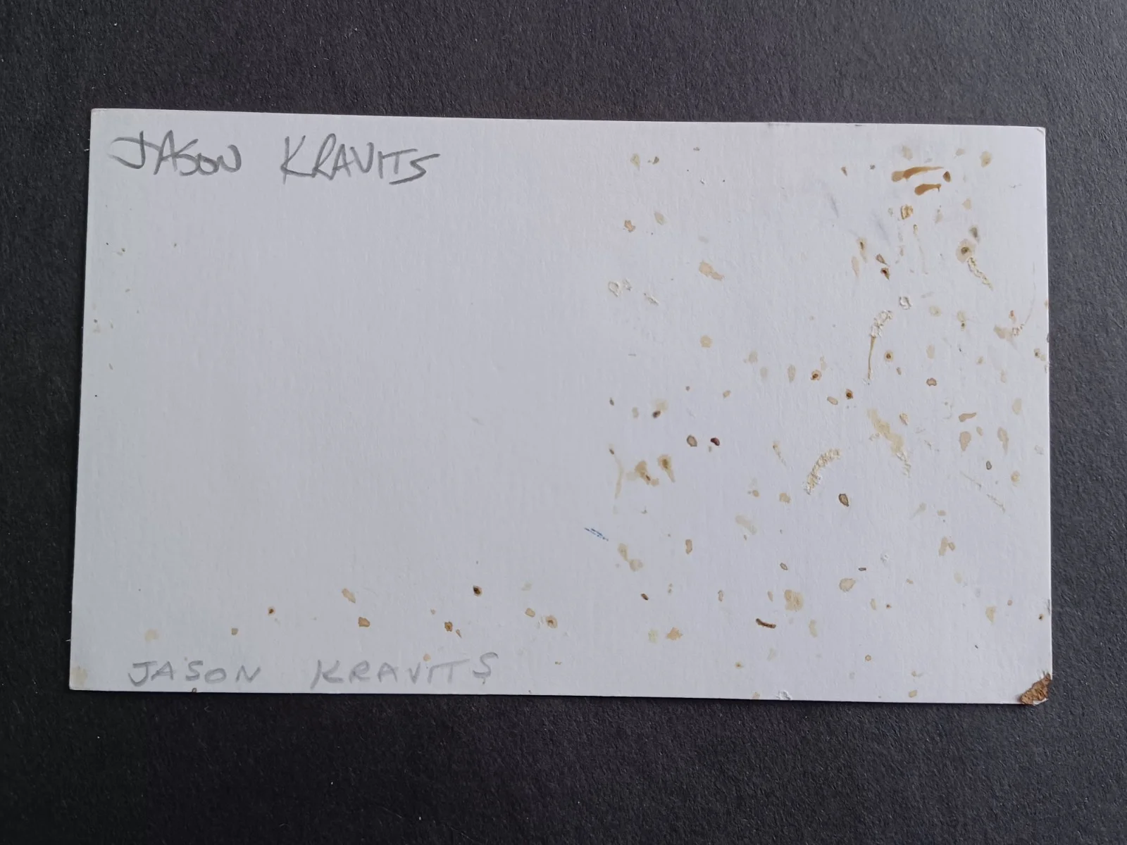 Jason Kravits Signed Index Card - The Practice, Law & Order, image 2