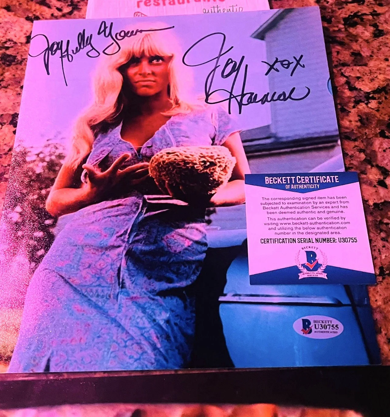 LOT- BAS COA JOY HARMON SIGNED 8x10 “COOL HAND LUKE” PHOTOS, image 2