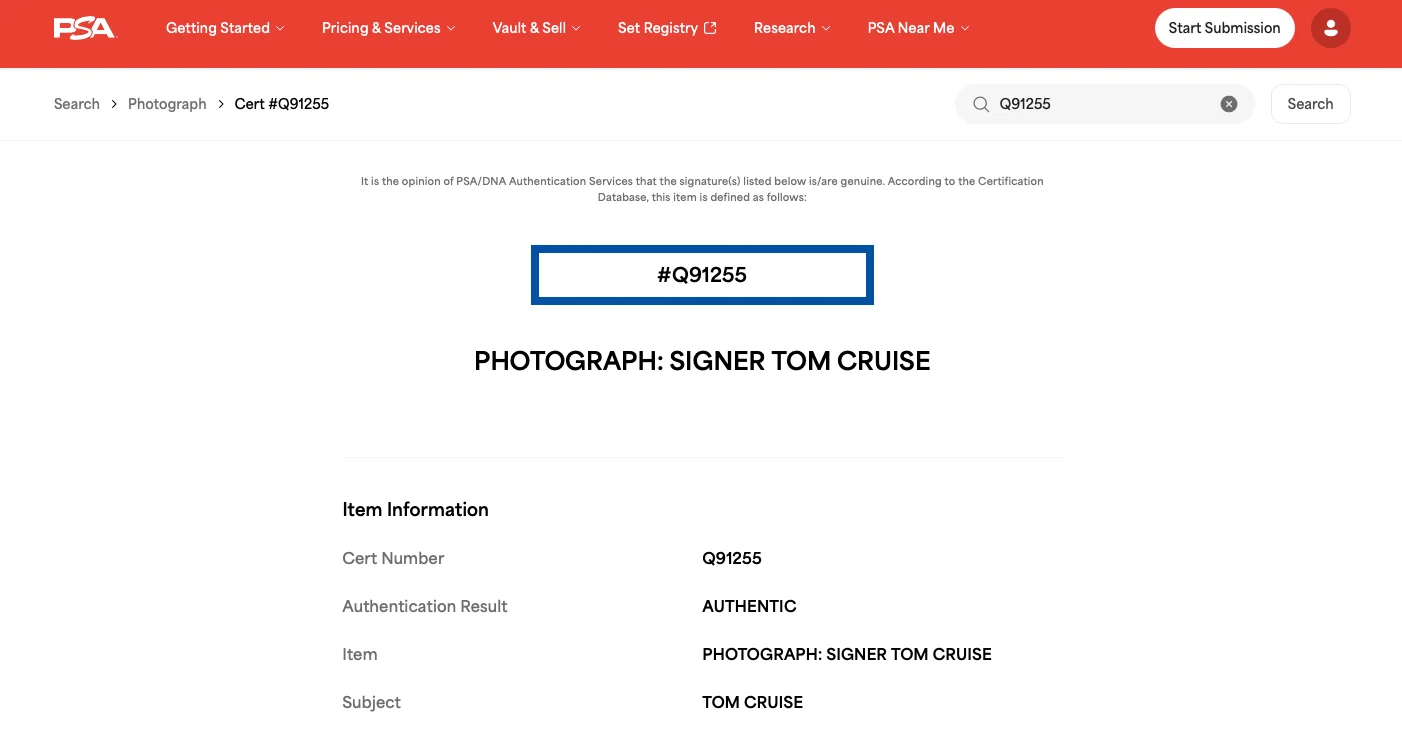 Tom Cruise — Tom Cruise Signed Magnolia Frank T.J. Mackey 8x10 Photo PSA/DNA Certified Auto, image 3