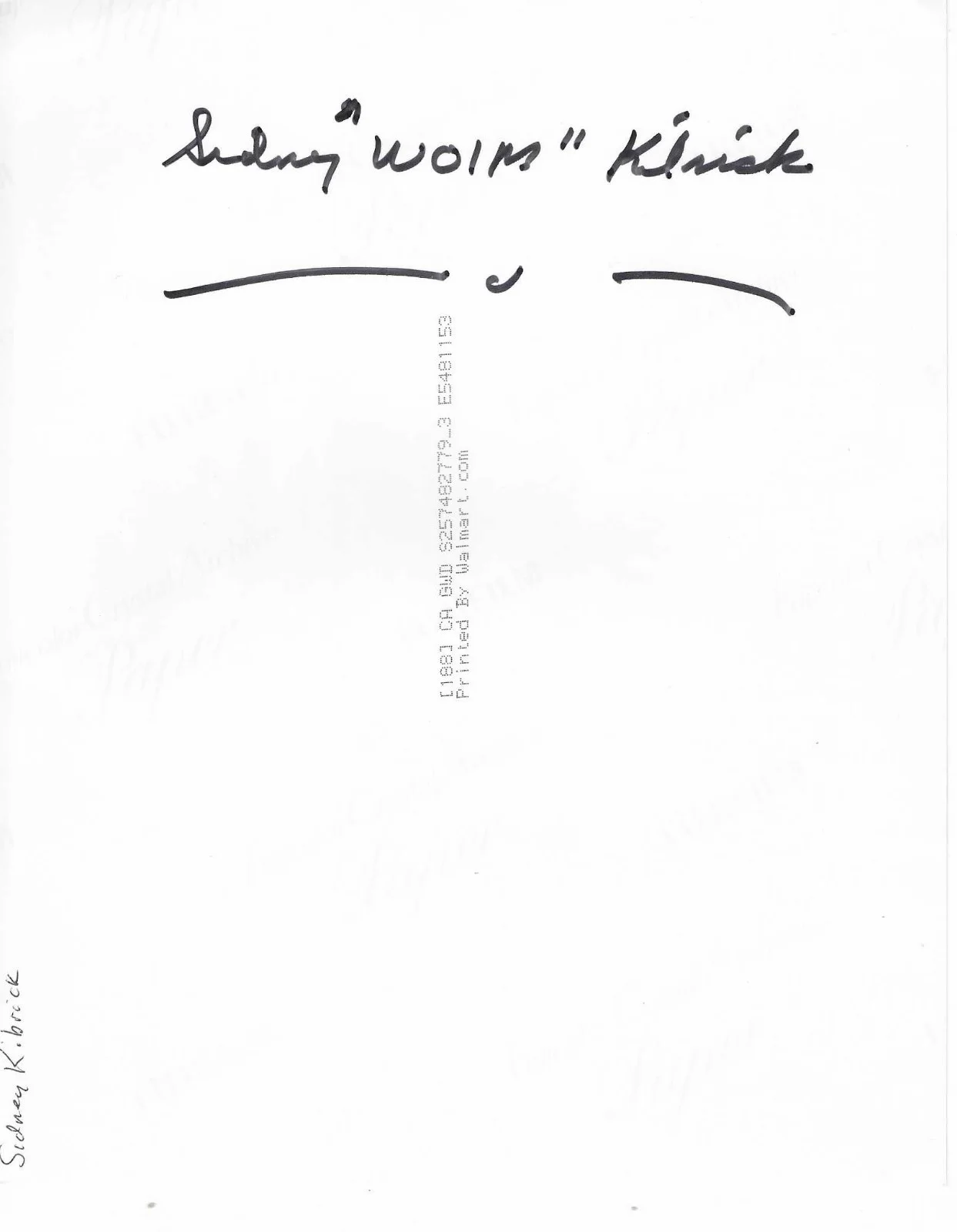 Sidney Kibrick — SIDNEY KIBRICK SIGNED 8x10 PHOTO OUR GANG INSCRIBED "WOIM", image 2