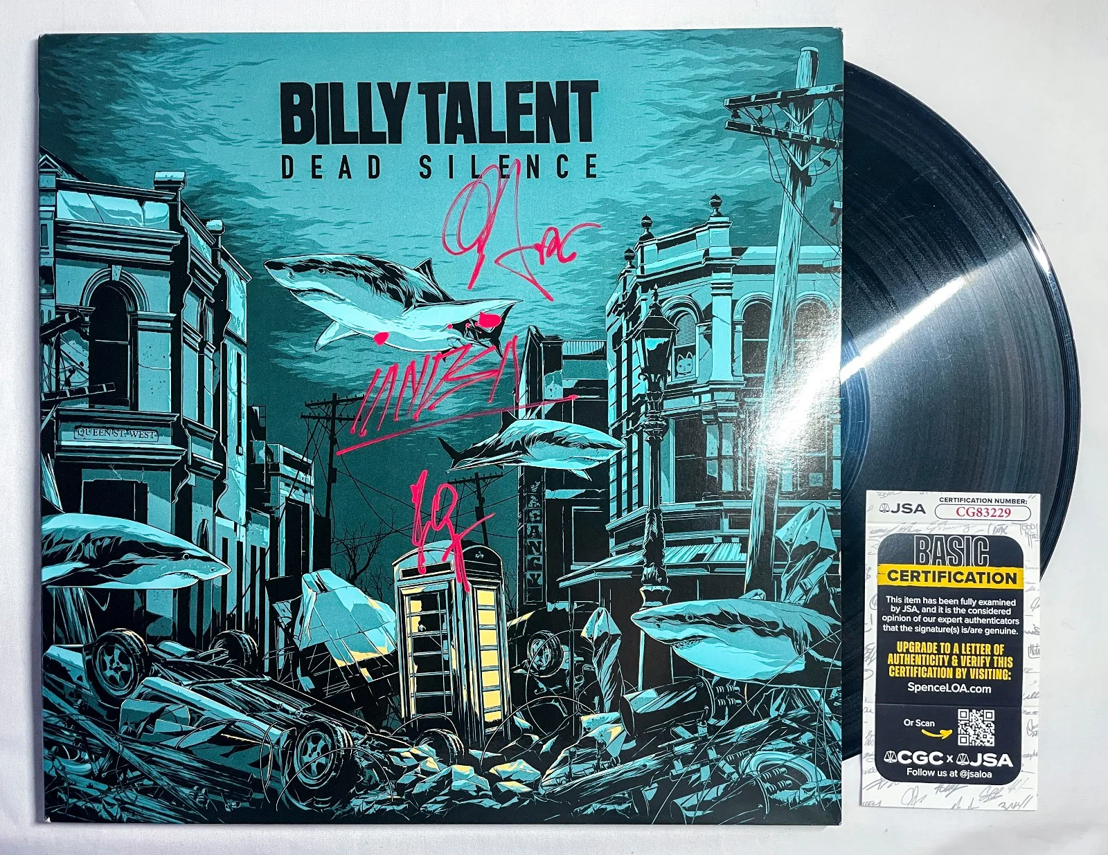 BILLY TALENT 3x Band Signed DEAD SILENCE 2012 Warner 2LP CD Vinyl Album JSA, image 2