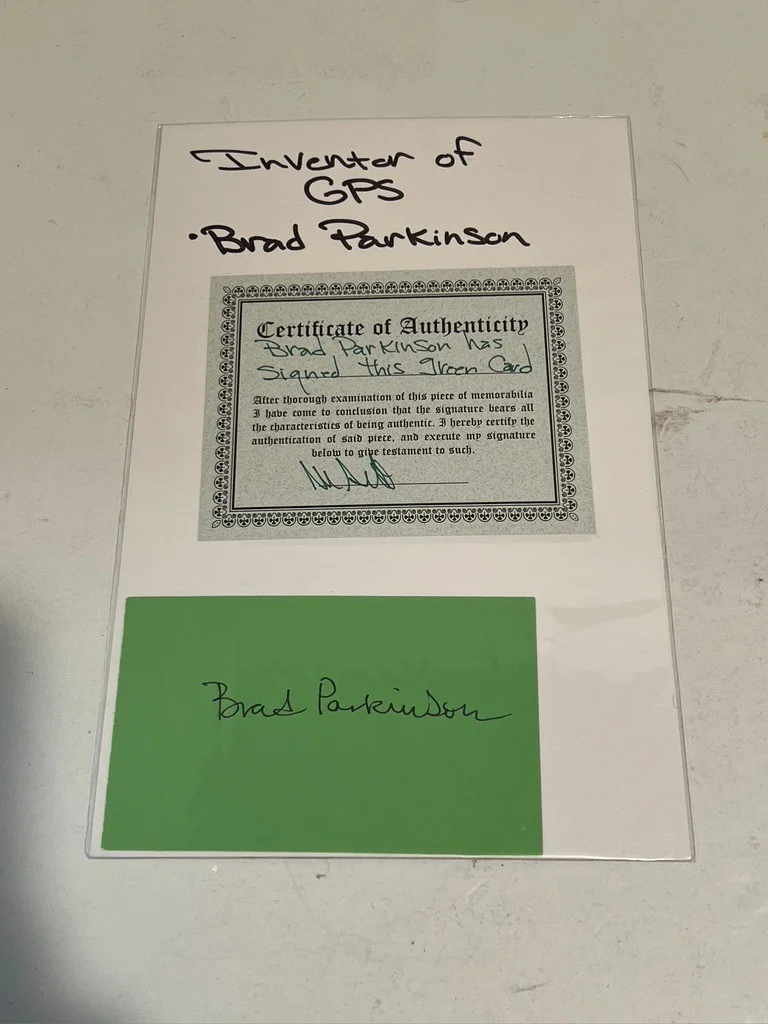 Brad Parkinson Hand Signed Index Card Cut Inventor of GPS, изображение 2