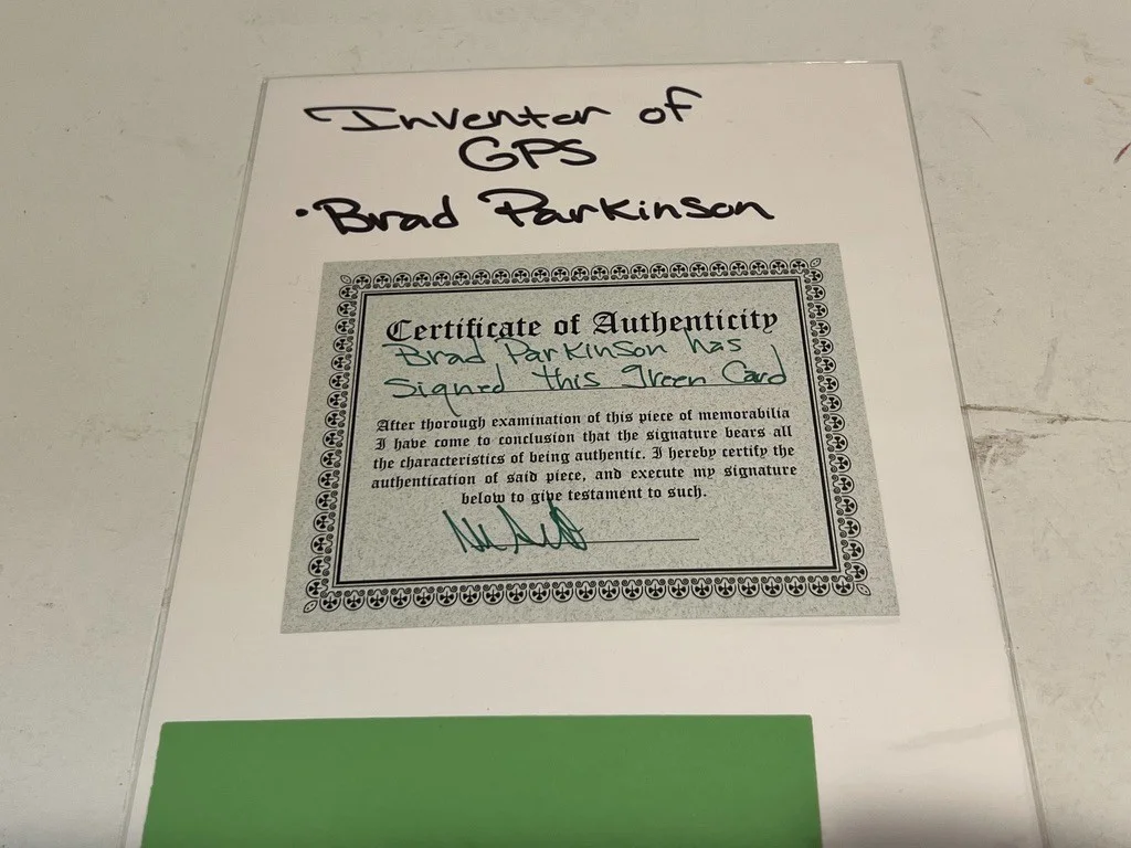 Brad Parkinson Hand Signed Index Card Cut Inventor of GPS, изображение 3