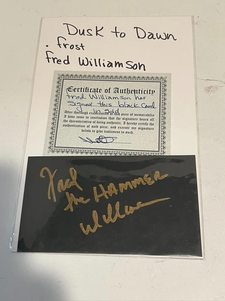 Fred Williamson Hand Signed Cut Actor From Dusk till Dawn AFL Football, изображение 2