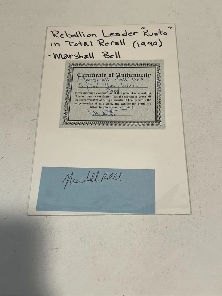 Marshall Bell Hand Signed Cut Actor Total Recall Nightmare on Elm Street, изображение 2