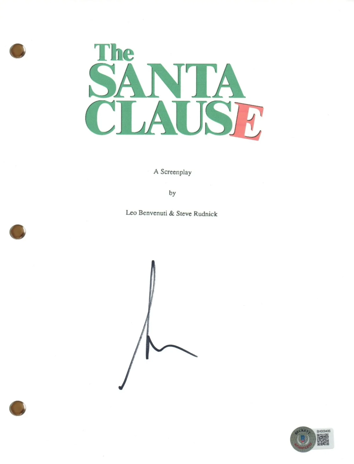 Tim AllenT — Tim Allen Signed Autograph The Santa Clause Movie Script Screenplay Beckett COA, image 2