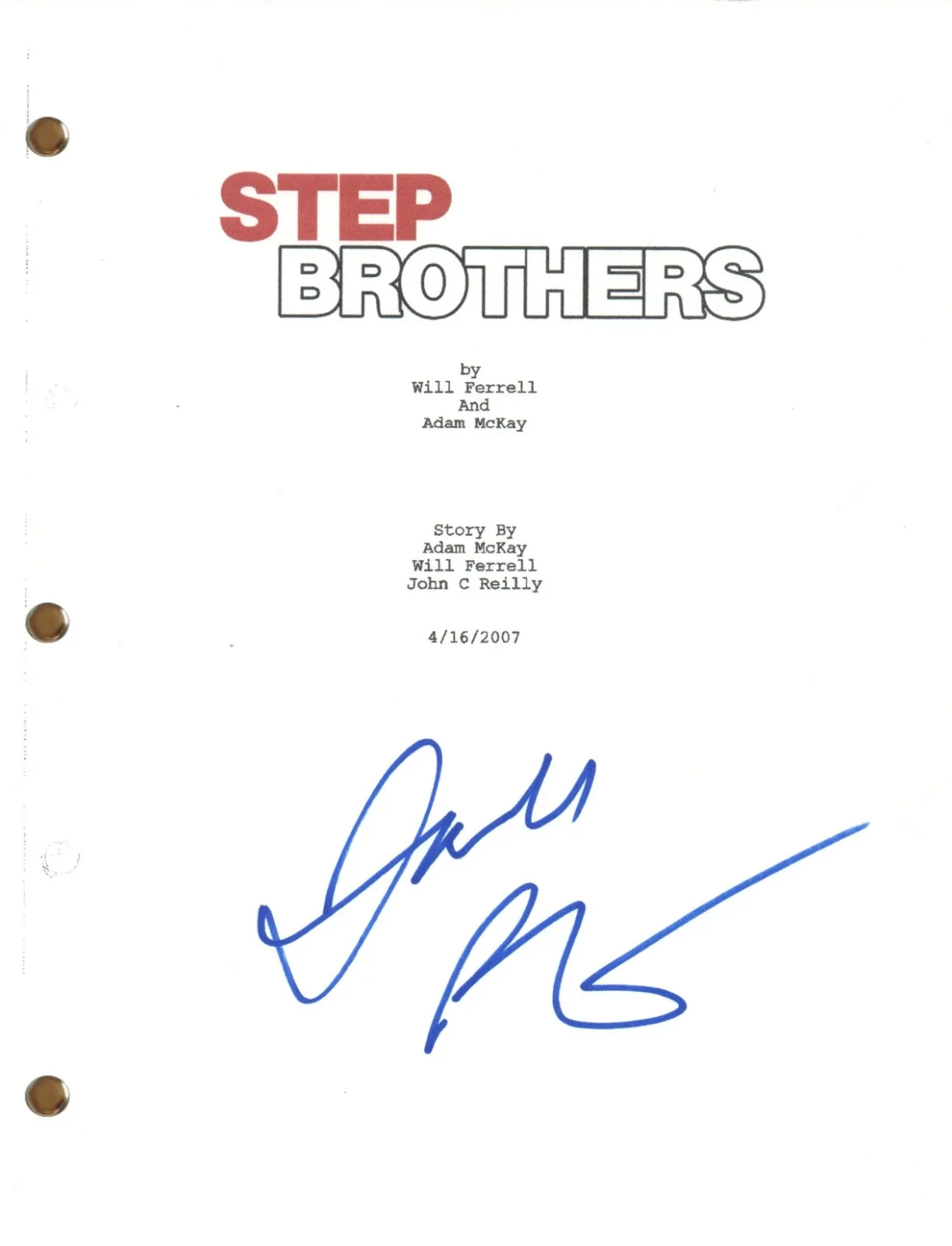 JUDD APATOW — Judd Apatow STEP BROTHERS Signed Autograph Movie Script Full Screenplay Film COA