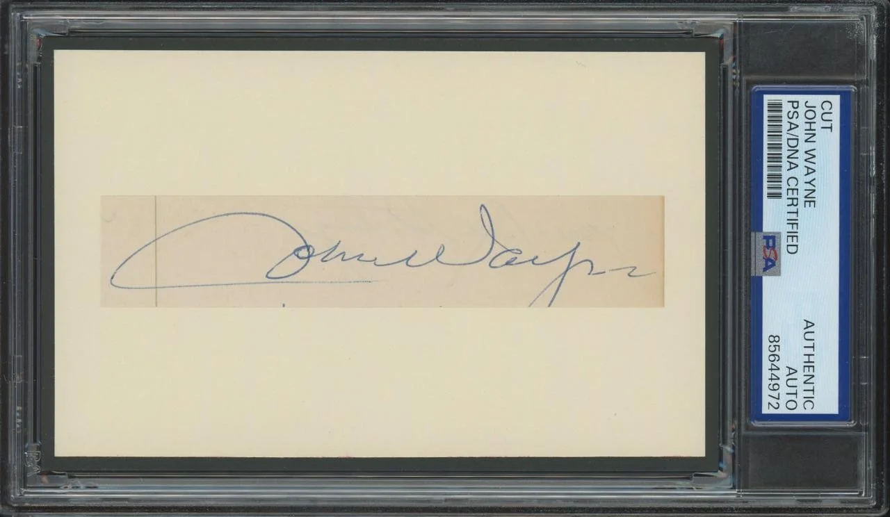 John Wayne — JOHN WAYNE (1907-1979) autograph cut | "Man Who Shot Liberty..." signed PSA/DNA