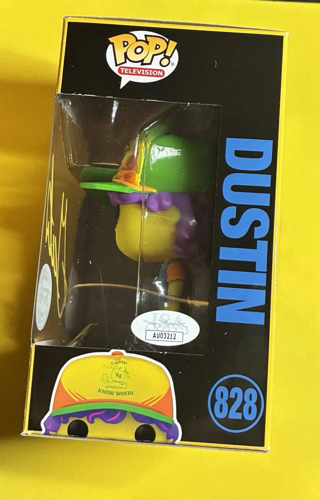 GATEN MATARAZZO SIGNED STRANGER THINGS DUSTIN FUNKO 828 JSA Free Ship/Protector, image 2