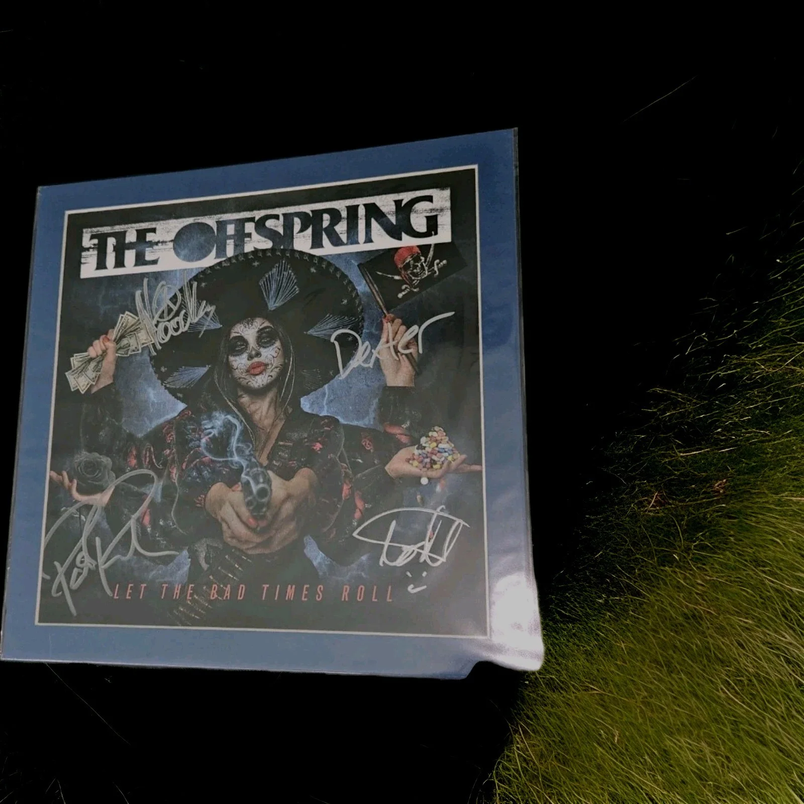 The Offspring Let The Bad Times Roll Vinyl LP Signed Art card Autographed Sealed, image 2