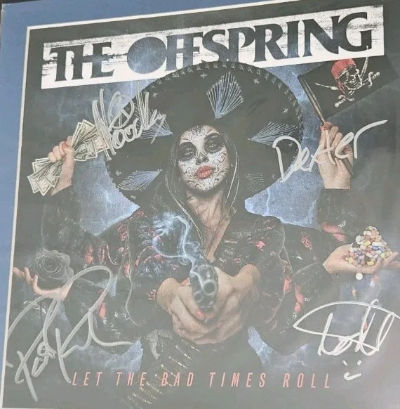 The Offspring Let The Bad Times Roll Vinyl LP Signed Art card Autographed Sealed, image 4