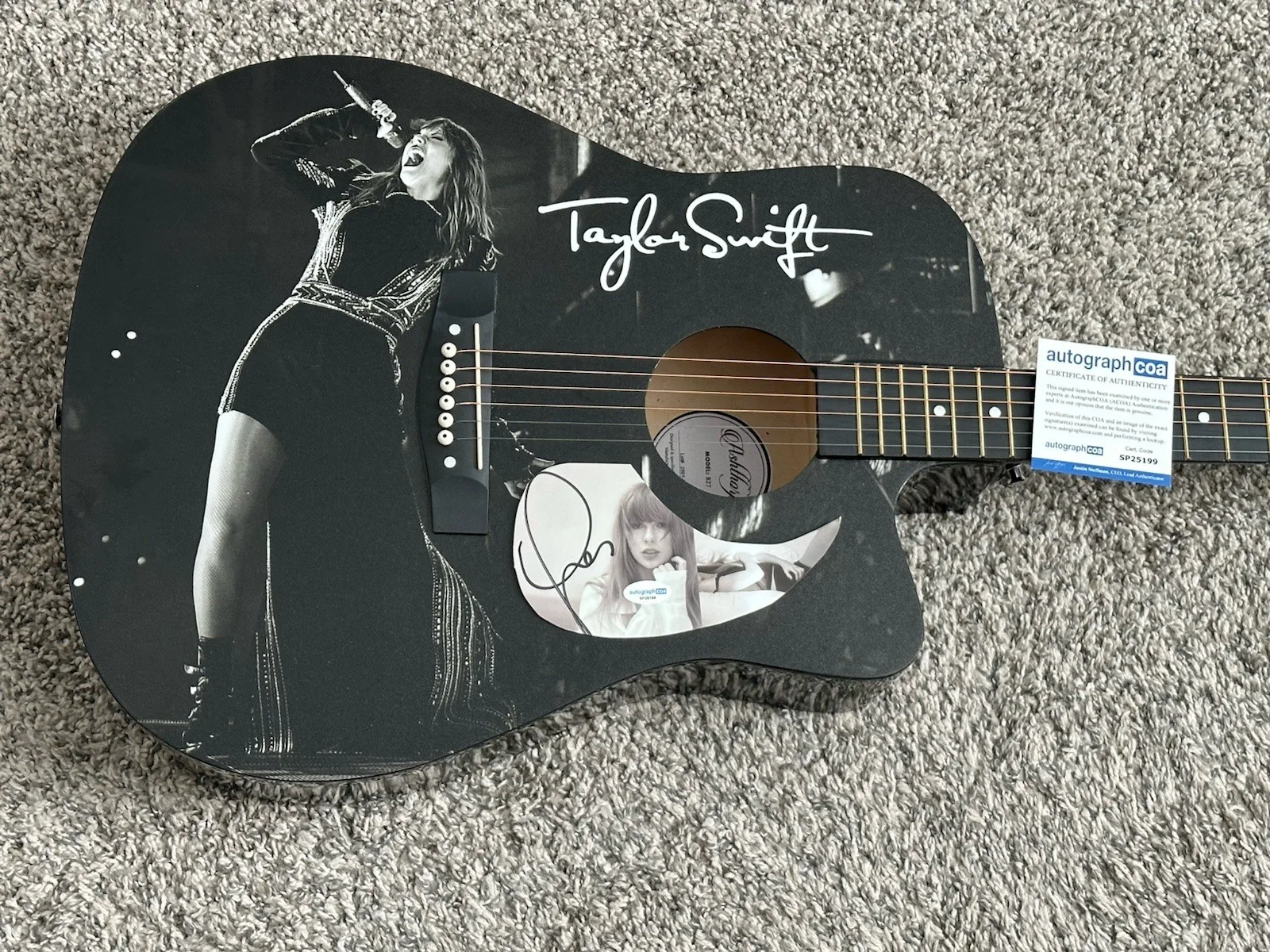 🎄🚨Rare TAYLOR SWIFT Signed CUSTOM FULL SIZE Acoustic Guitar Country ACOA🚨🎁🎅, image 3