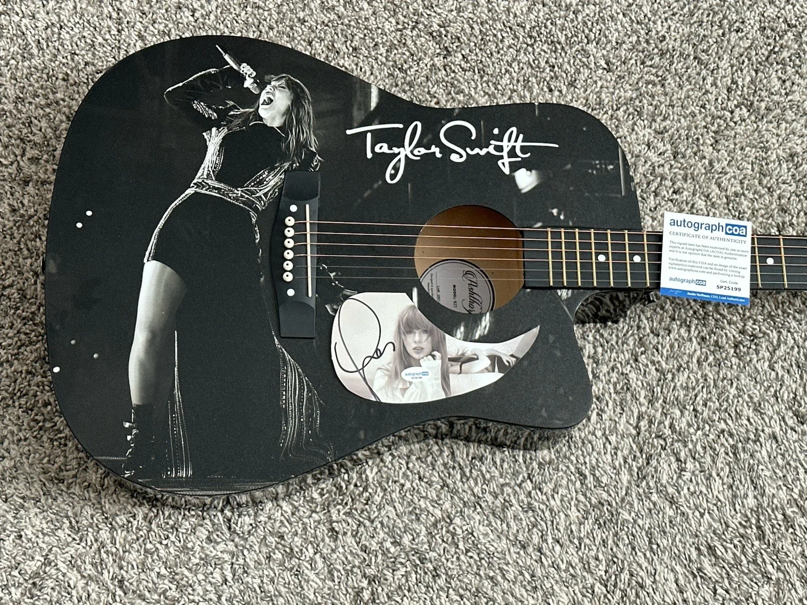 🎄🚨Rare TAYLOR SWIFT Signed CUSTOM FULL SIZE Acoustic Guitar Country ACOA🚨🎁🎅, image 4