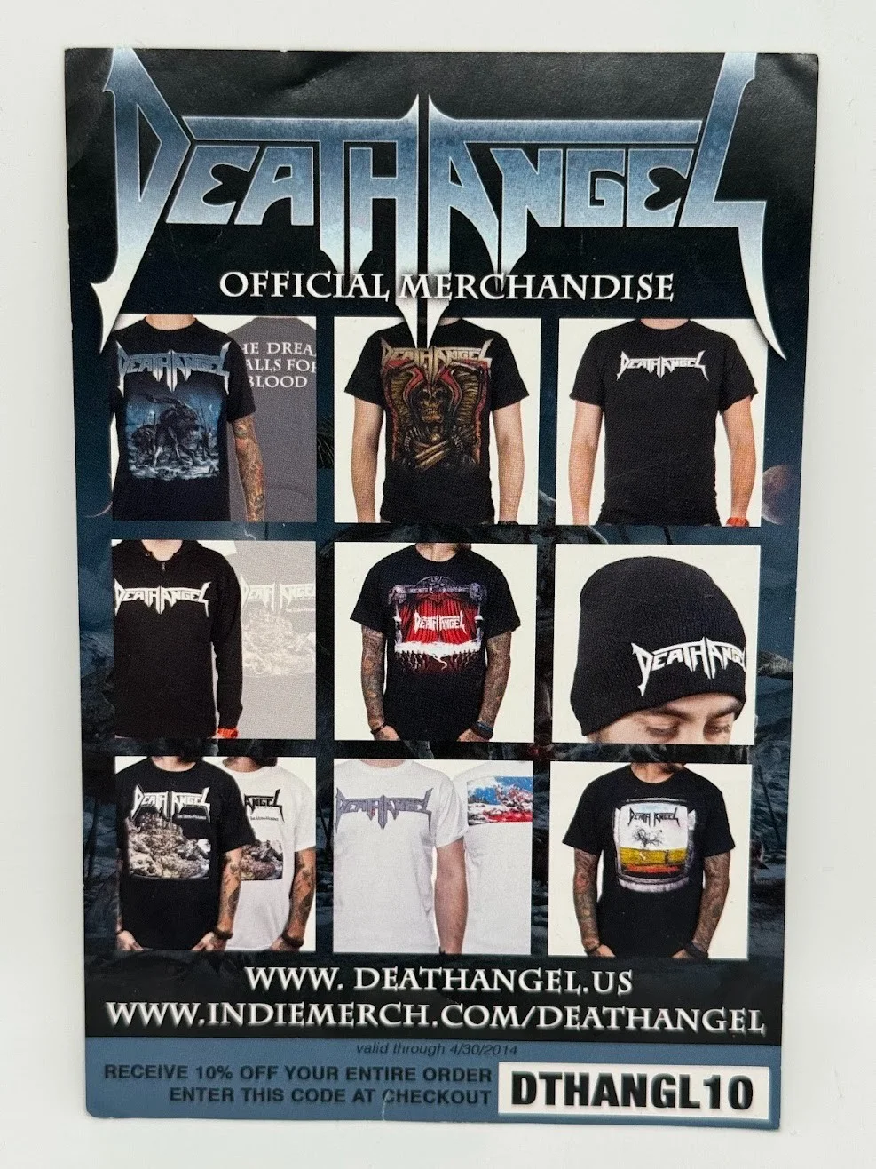 Death Angel band signed merch insert The Dream Calls for Blood circa 2013, изображение 2
