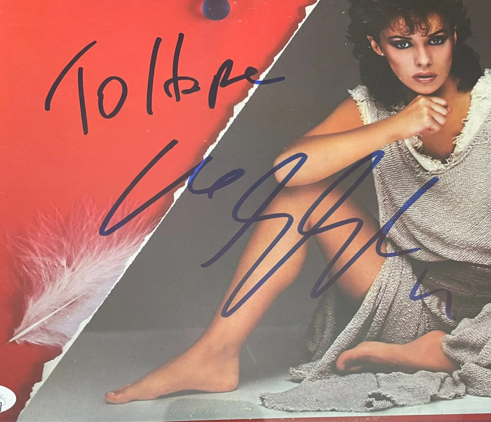 Sheena Easton — Sheena Easton Signed A Private Heaven Vinyl LP Framed Record Display JSA COA, изображение 3