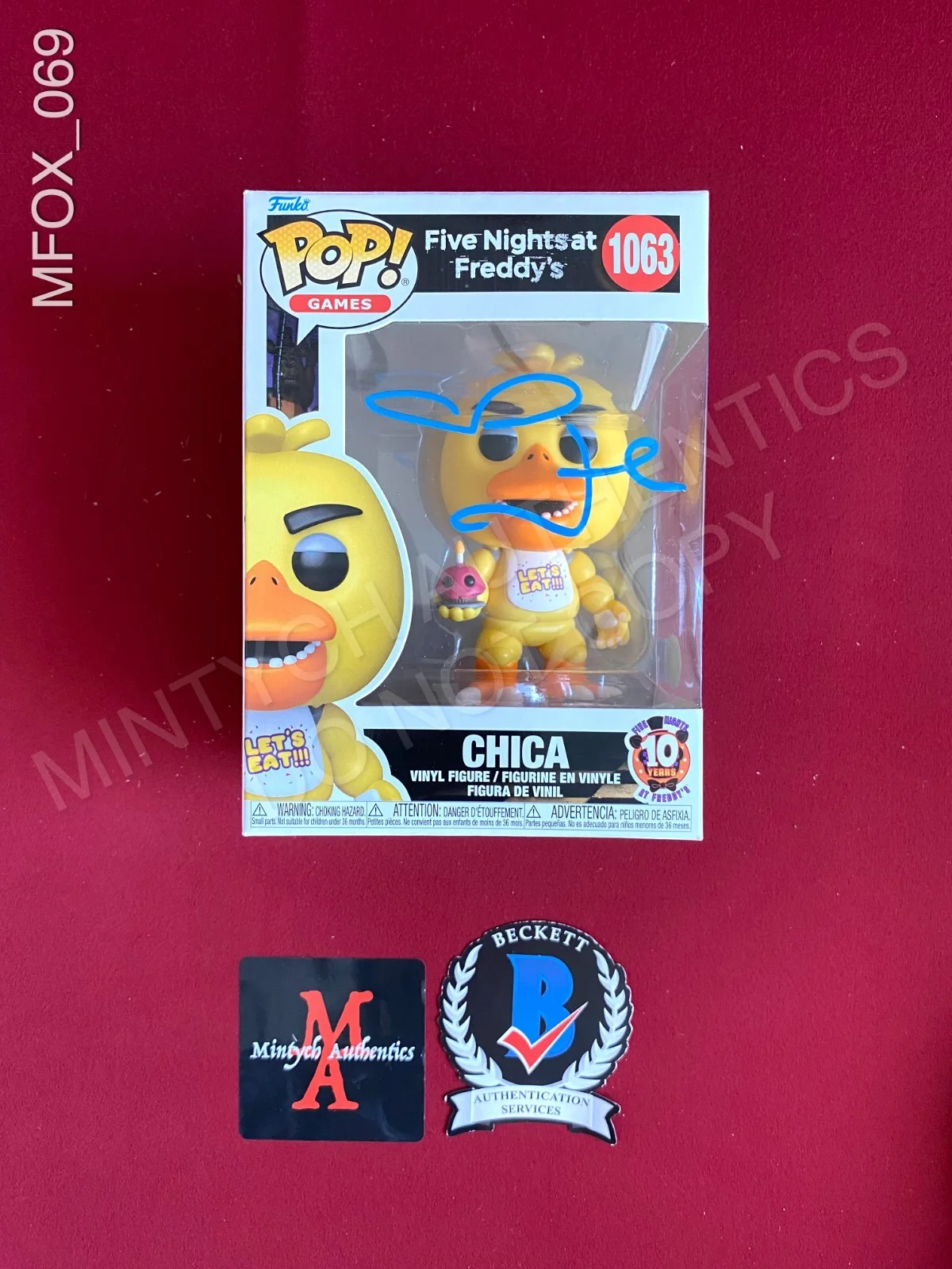 Megan Fox — Megan Fox signed Chica Funko Pop #1063 Five Night's at Freddy's Beckett COA