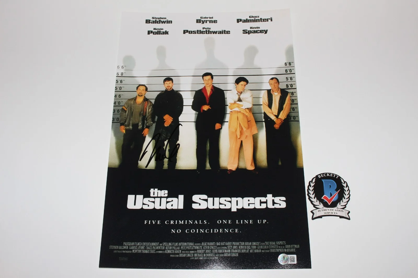 CHRISTOPHER MCQUARRIE SIGNED THE USUAL SUSPECTS 12x18 MOVIE POSTER 1 BECKETT COA, image 3