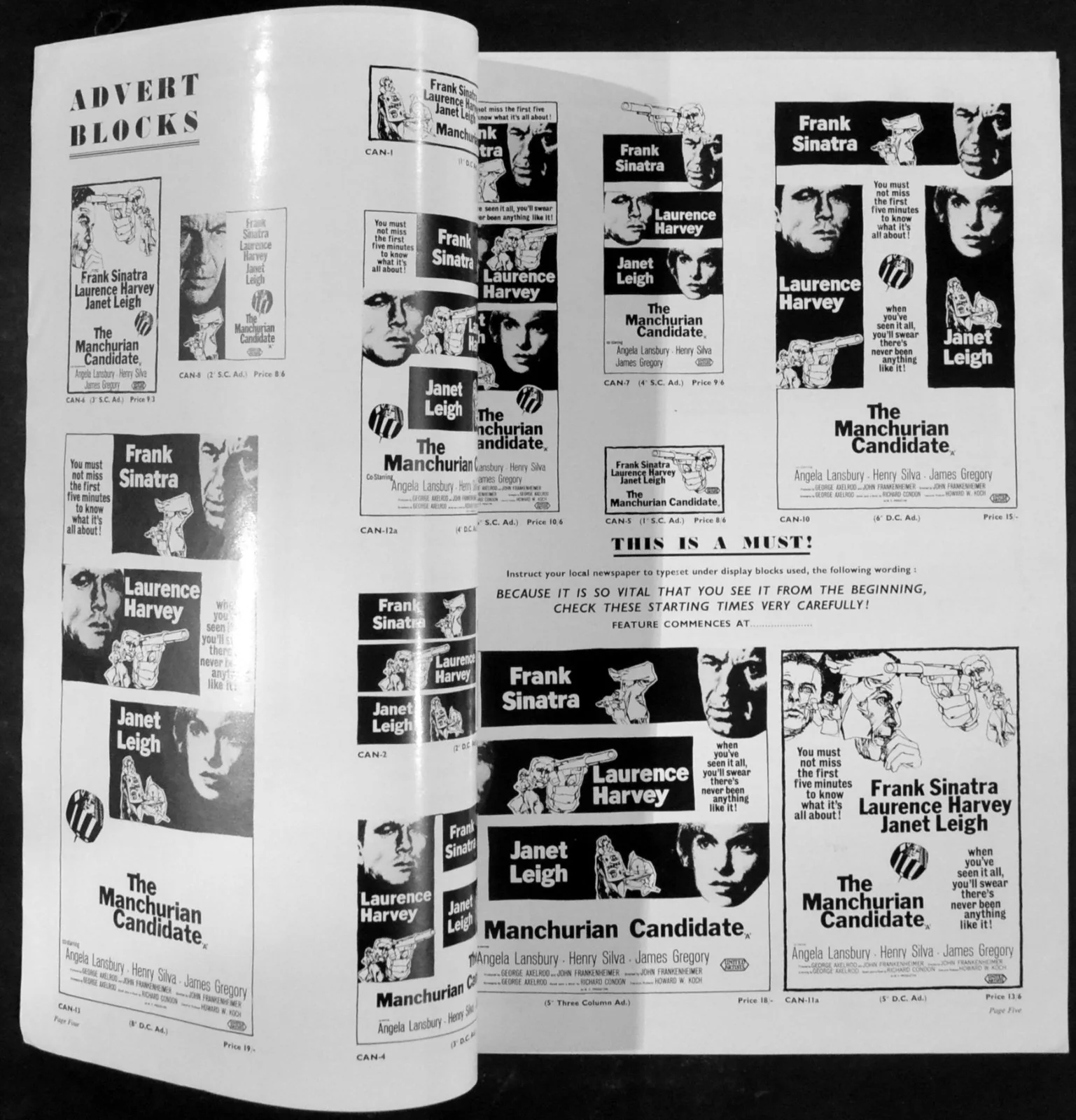 MANCHURIAN CANDIDATE 1962 Frank Sinatra, Laurence Harvey UK PRESSBOOK, изображение 3