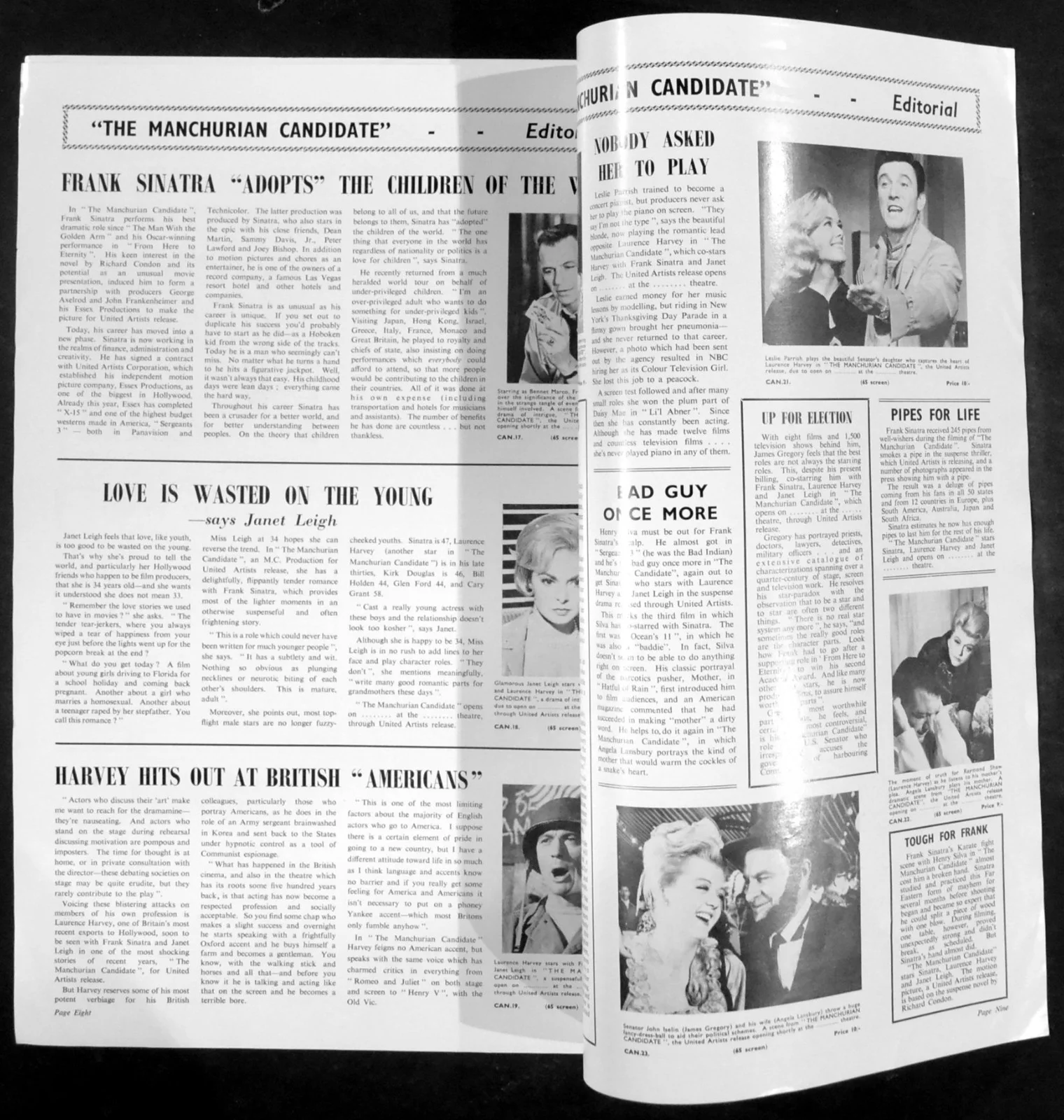 MANCHURIAN CANDIDATE 1962 Frank Sinatra, Laurence Harvey UK PRESSBOOK, изображение 5