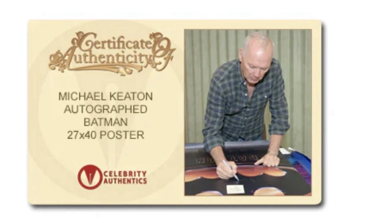 Michael Keaton — Michael Keaton Signed 27x40 "Batman" Single-Sided Original Teaser Poster, image 2
