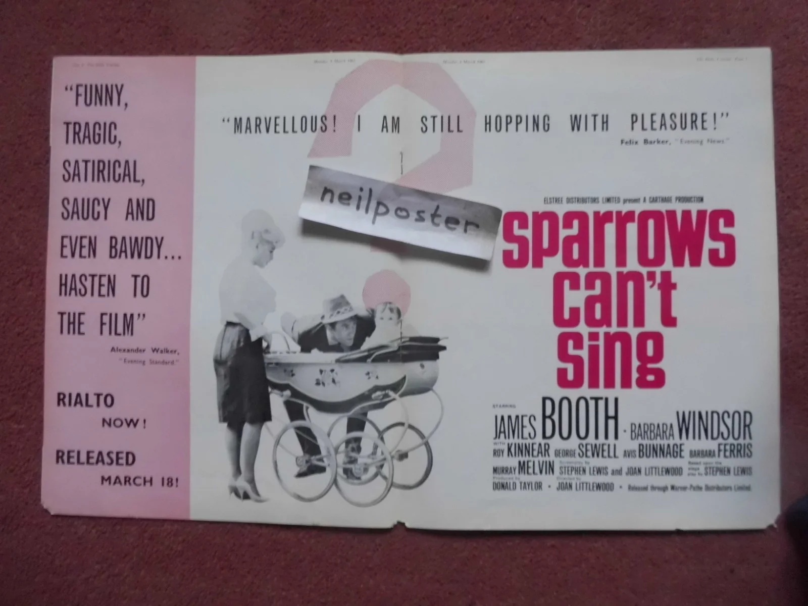 JUDY GARLAND, SPARROWS CAN’T SING in 1963 UK trade mag DAILY CINEMA, изображение 2