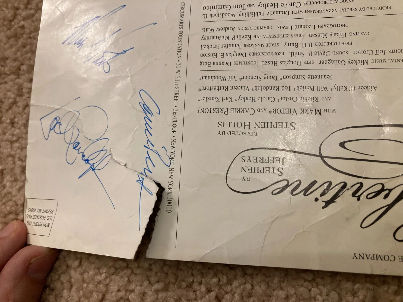 Mark Vietor, Carrie Preston, Tod Randolph — Mark Vietor Carrie Preston Tod Randolph Signed Auto The Libertine Postcard COA, image 3