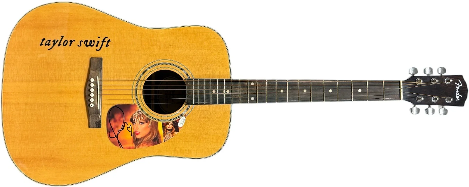 Taylor Swift Signed 2025 The Life of a Showgirl FENDER D-G3 Acoustic Guitar- JSA, изображение 3
