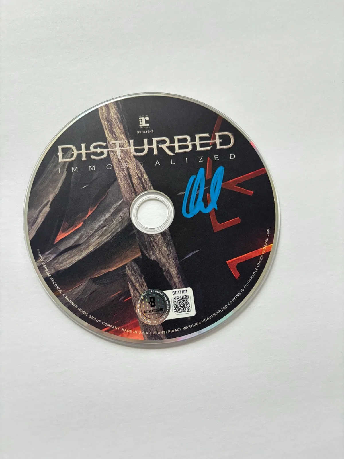 DAVID DRAIMAN SIGNED DISTURBED IMMORTALIZED CD FRAMED THE SICKNESS BAND BAS, image 2