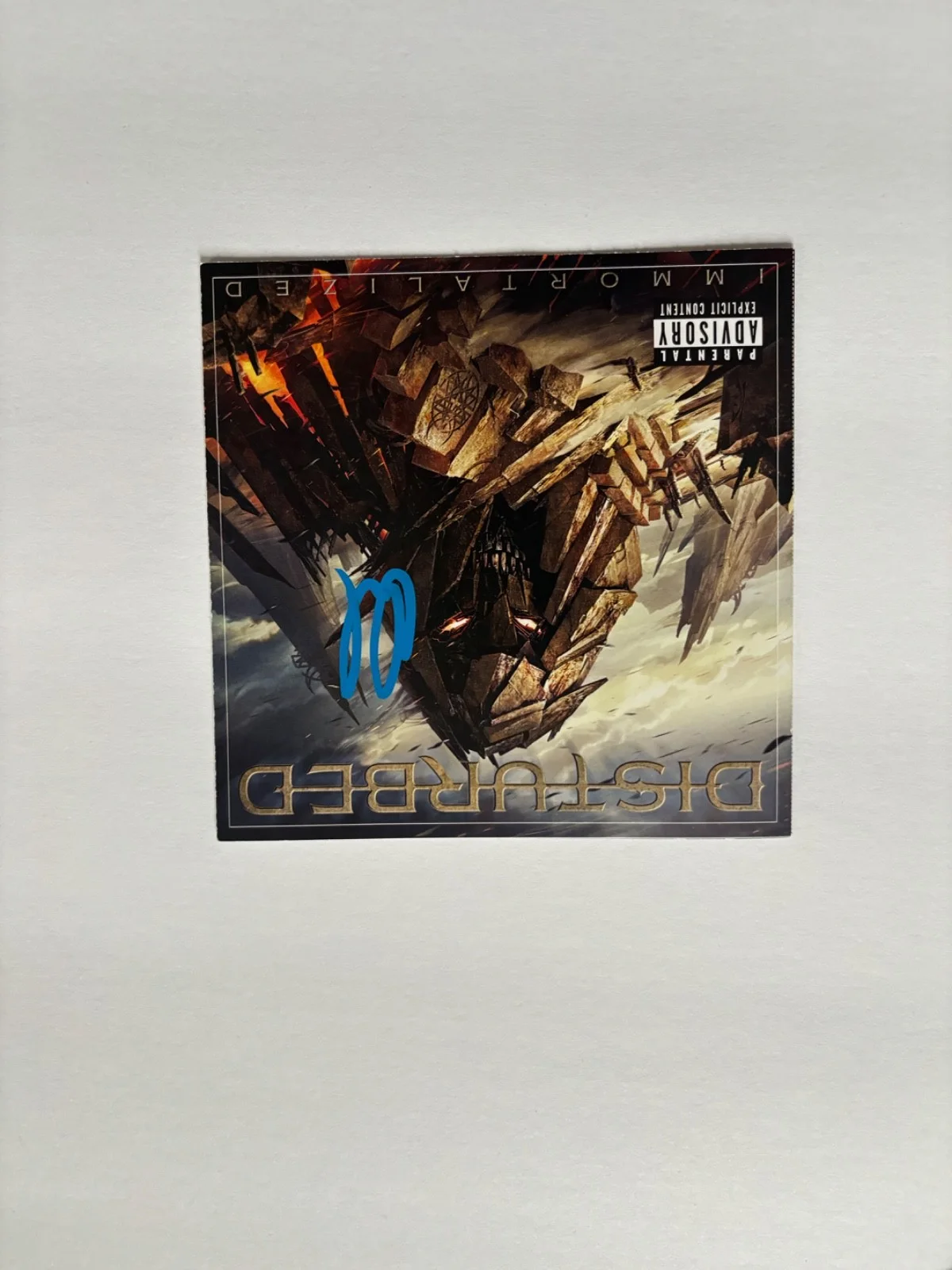 DAVID DRAIMAN SIGNED DISTURBED IMMORTALIZED CD COVER FRAMED SICKNESS BAND BAS, image 2