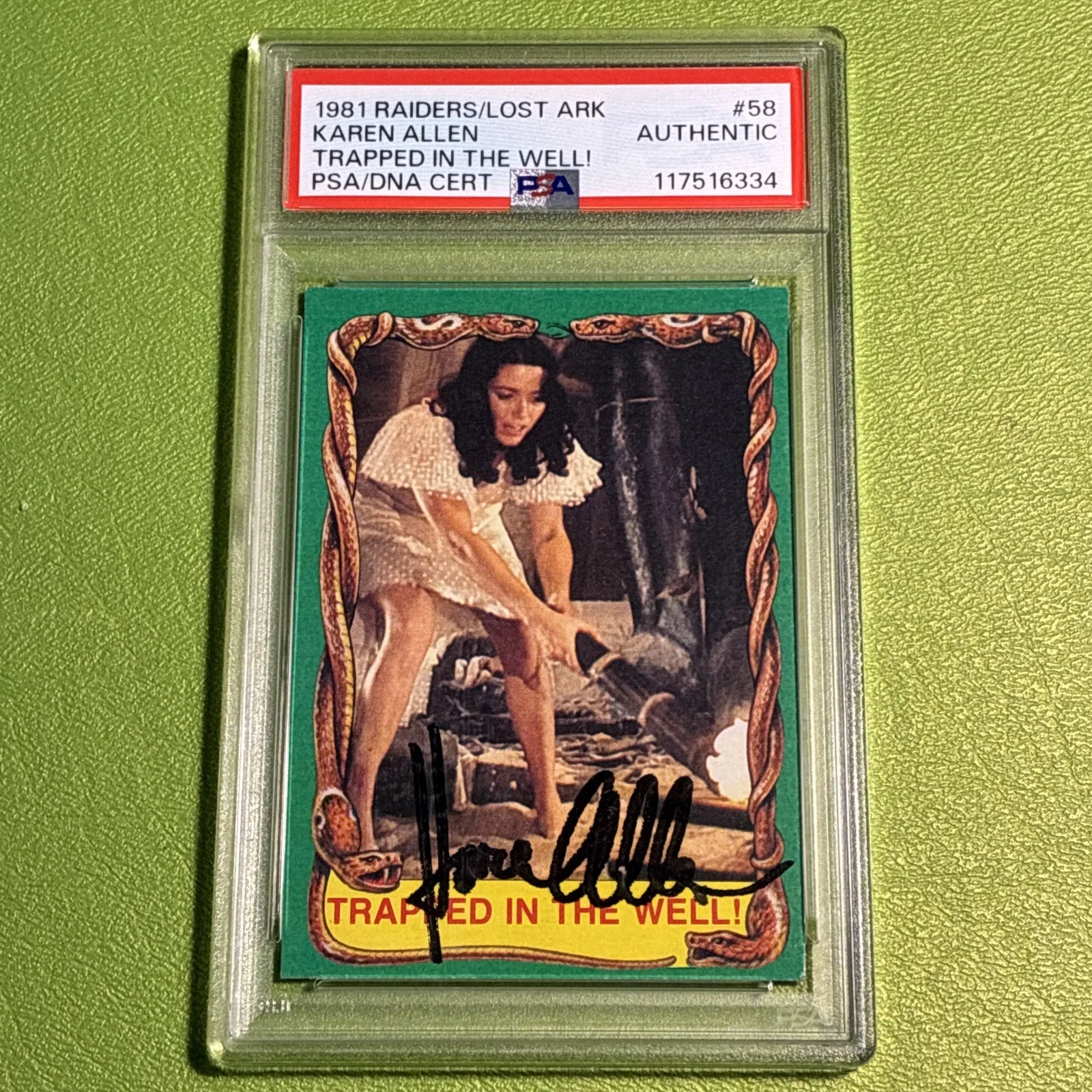 Karen Allen — PSA/DNA Karen Allen Raiders Of The Lost Ark 1981 #58 Signed Auto Trading Card X