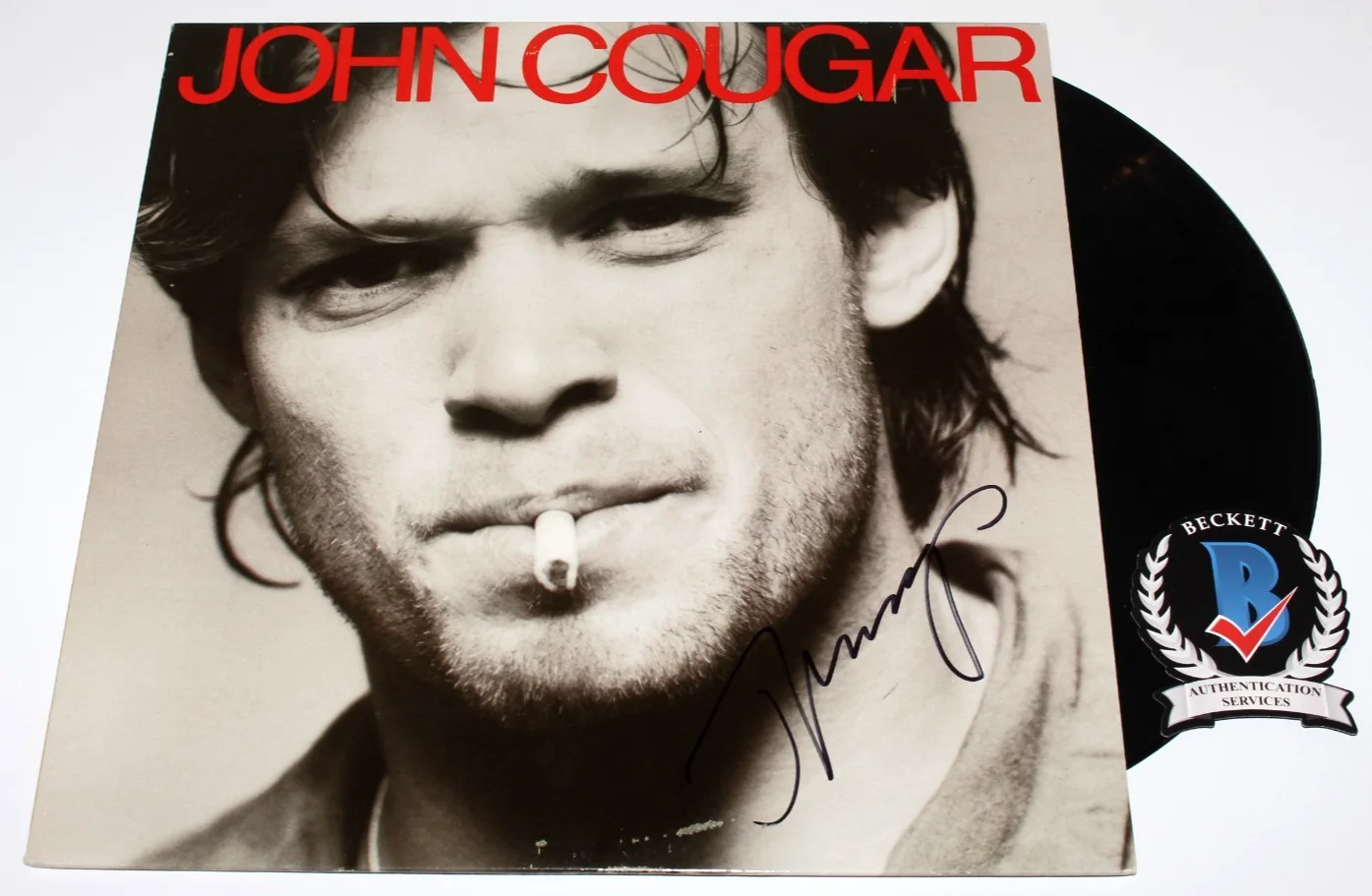 SINGER JOHN COUGAR MELLENCAMP SIGNED VINYL ALBUM RECORD LP 3 BAS BECKETT COA, image 3