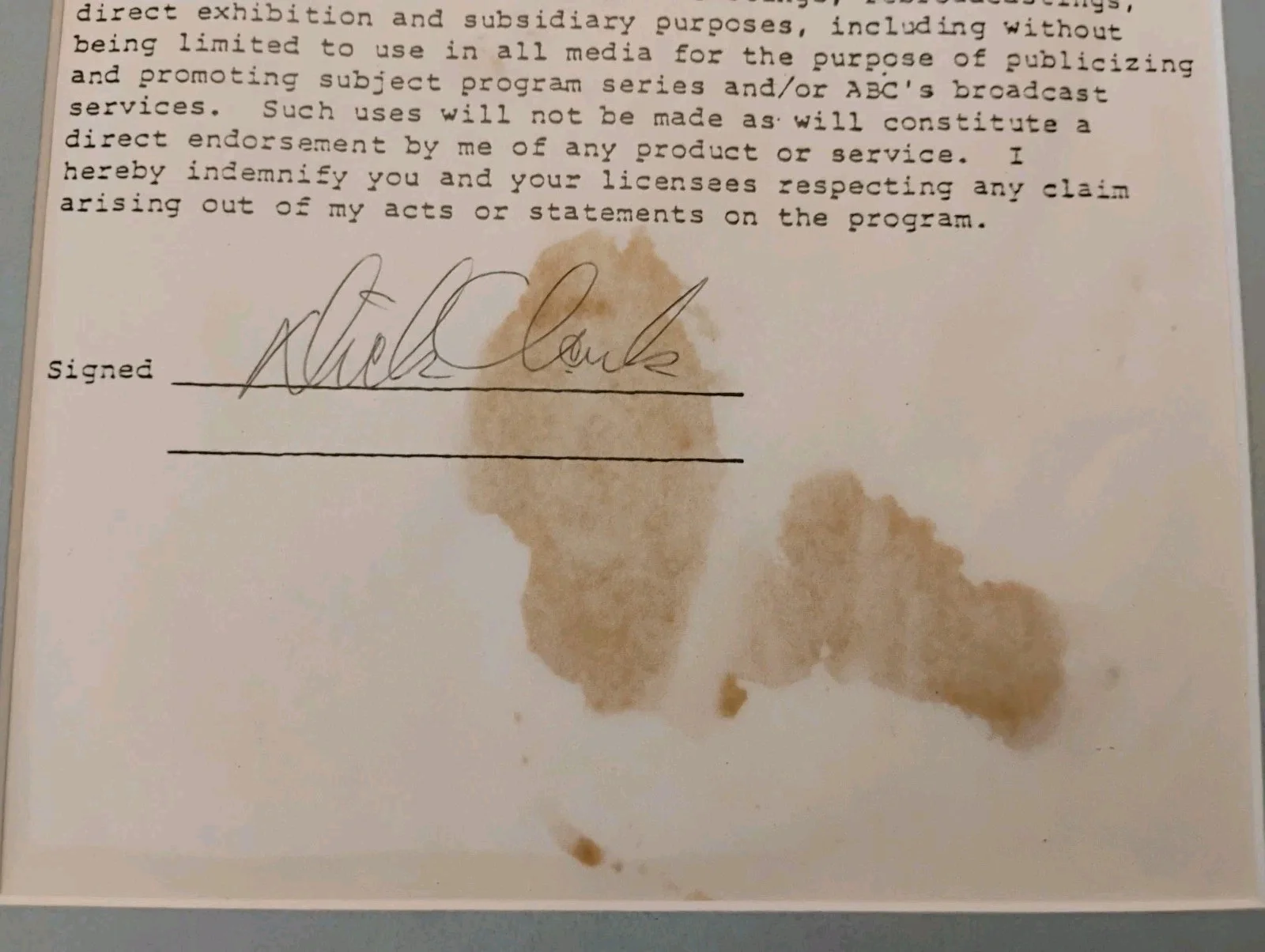 Dick Clark — Dick Clark Signed 1981 ABC Contract R & R Provenance Oct. 1981, image 4