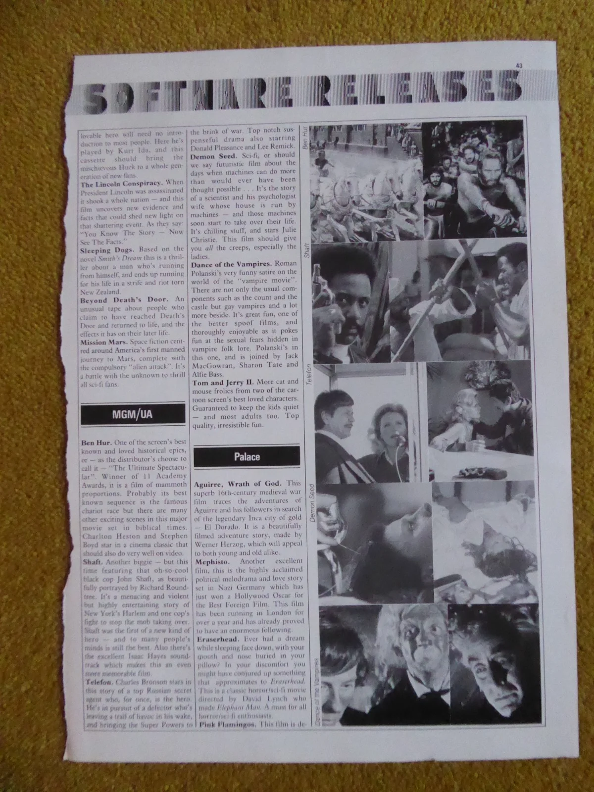 Original Video Trade Magazine Advert Death Threat/Massacre Merlin Pre Cert 1976, image 2