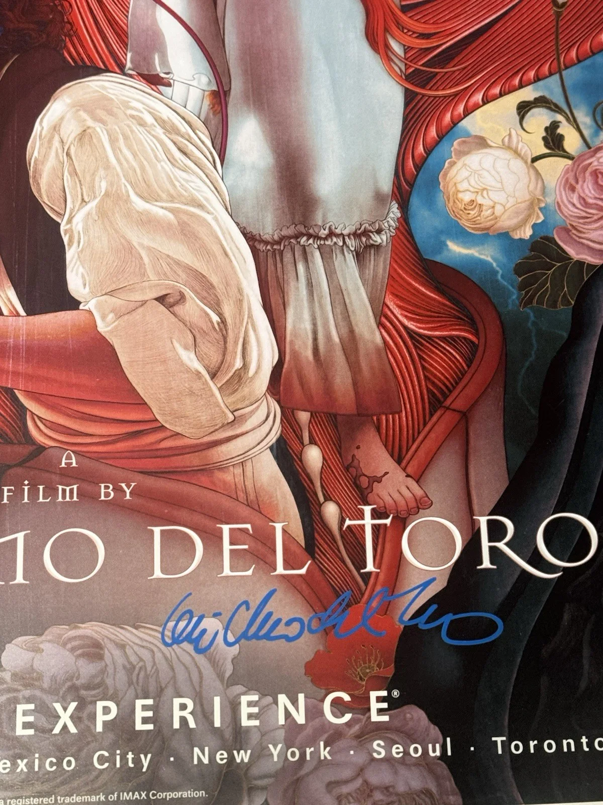 GUILLERMO DEL TORO SIGNED FRANKENSTEIN IMAX POSTER 24X16.5 AUTO NETFLIX BAS COA, изображение 2